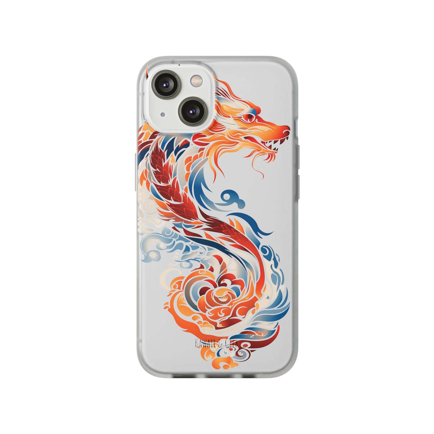 Elegant Chinese Ink Dragon Flexi Transparent Phone Case