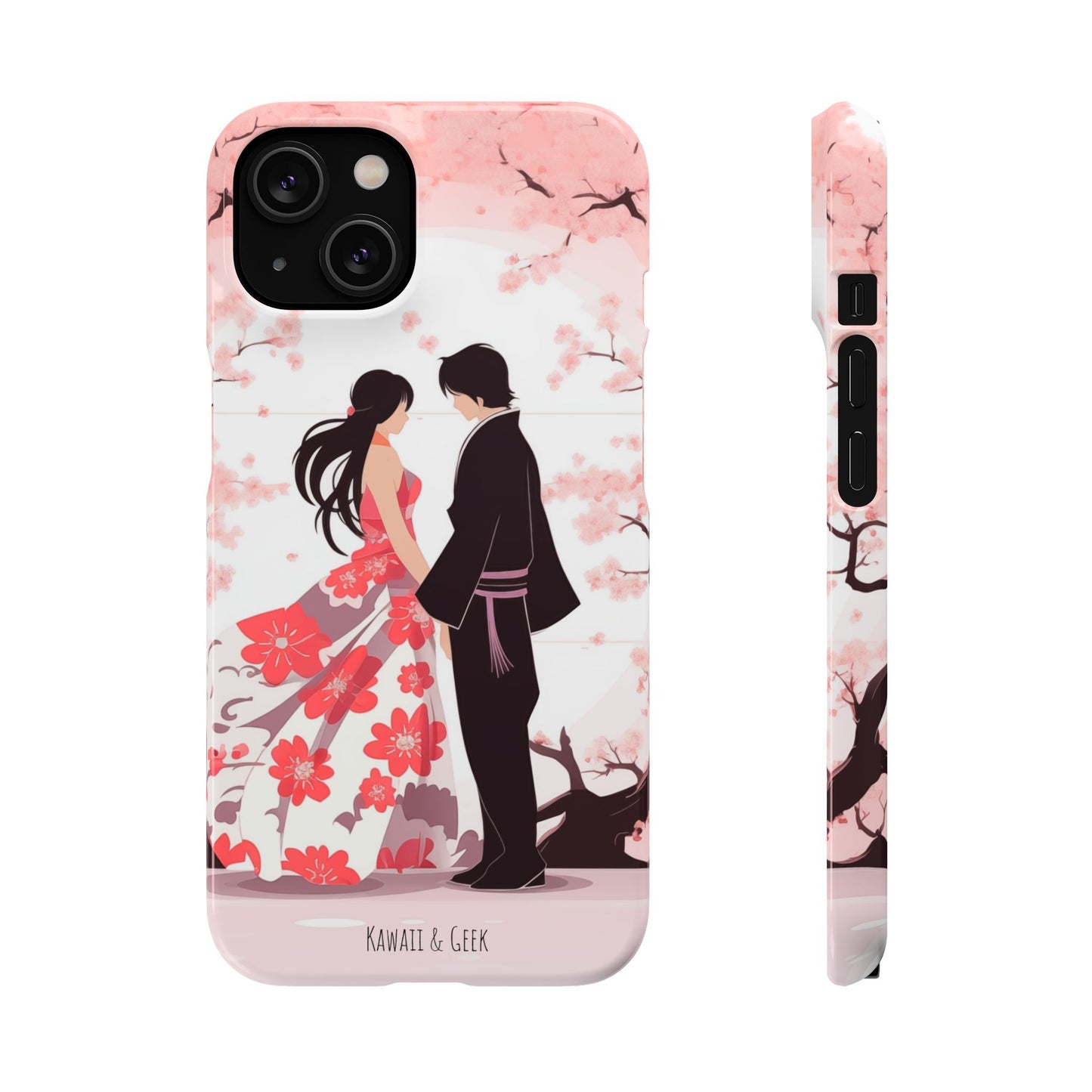 Japanese Blossom Love Premium Phone Case - Valentine's Cherry Tree Design