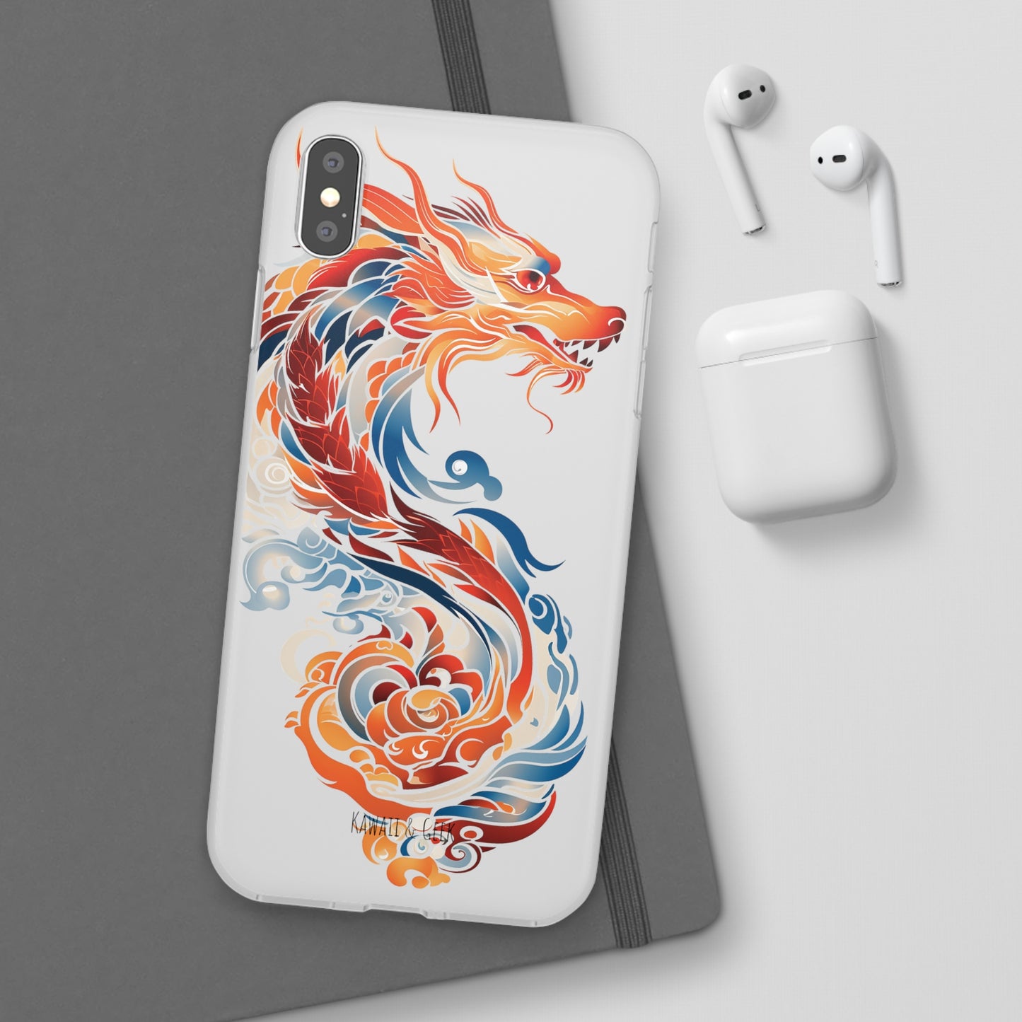 Elegant Chinese Ink Dragon Flexi Transparent Phone Case