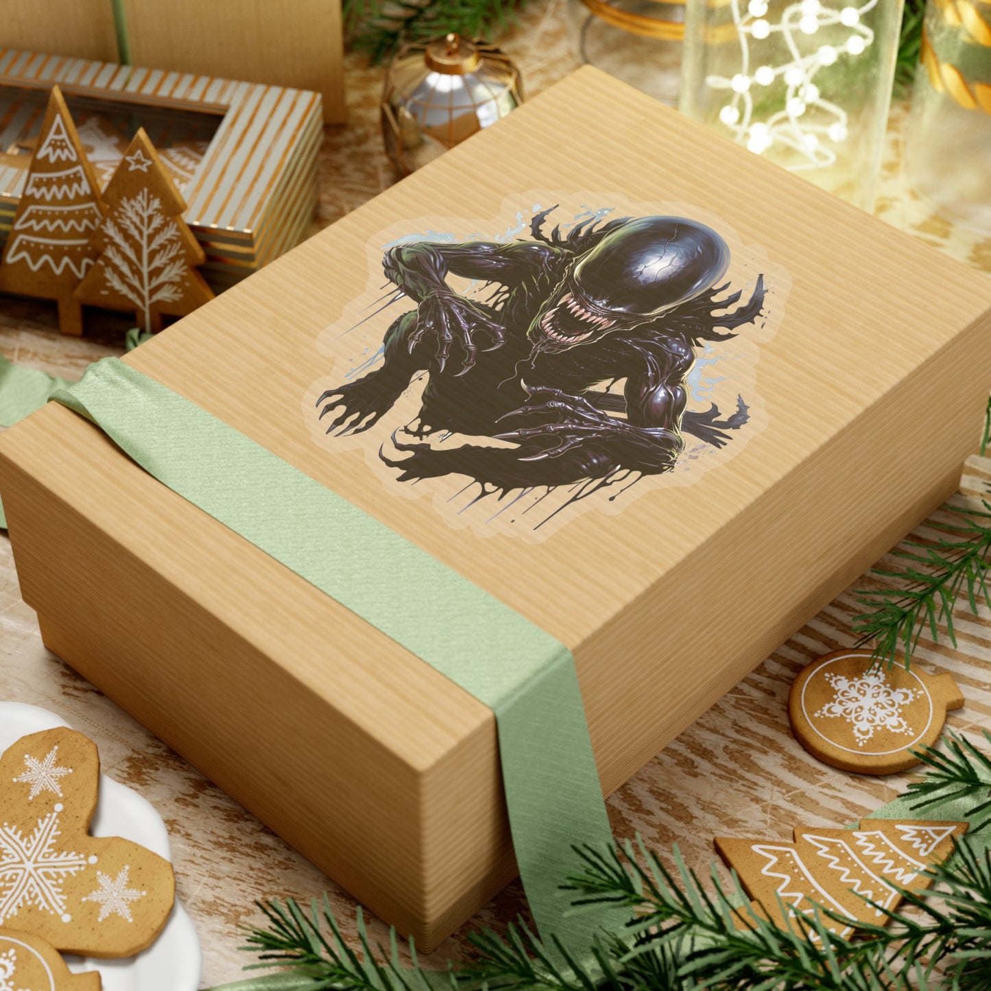 Alien Xenomorph Jumping sticker - Premium Halloween Sticker