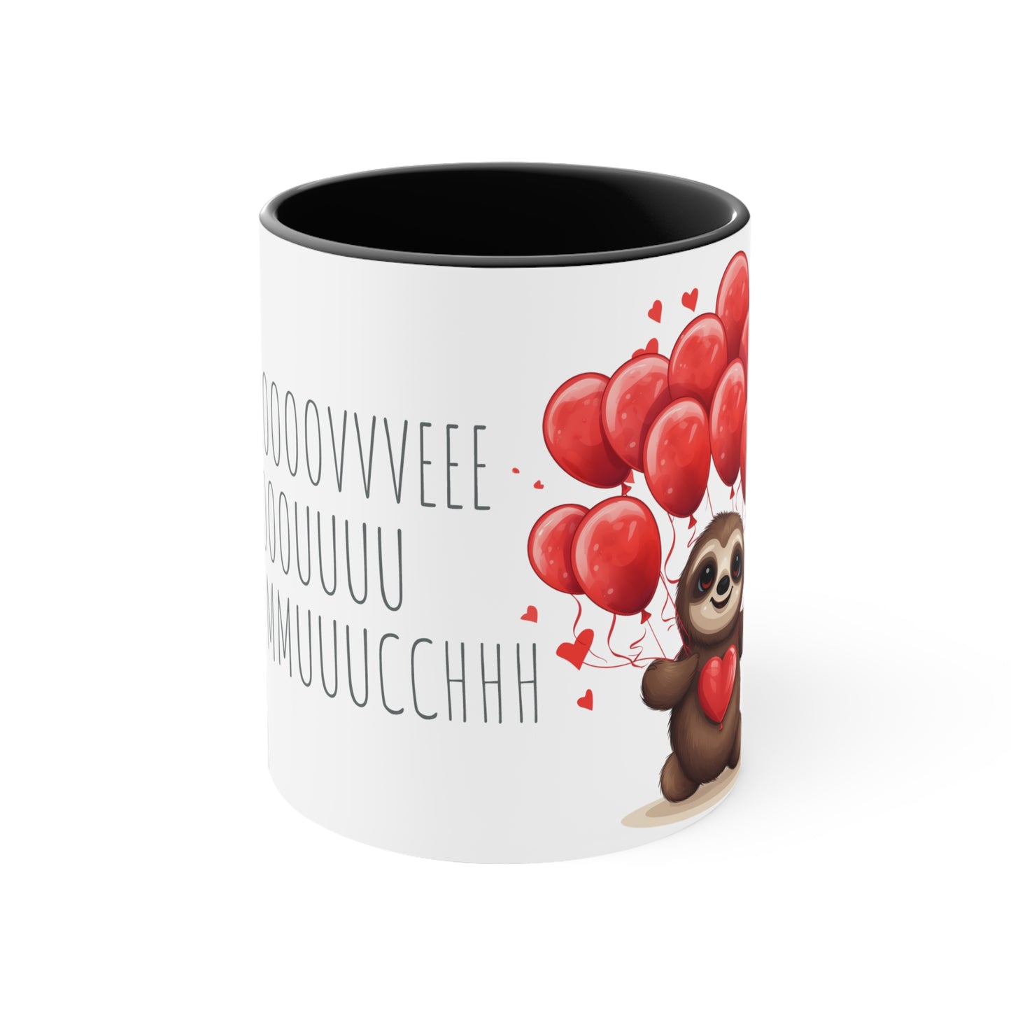 Sloth Love Balloon Mug - 11oz Bicolor 'Slow Love' Cup Valentine's Special