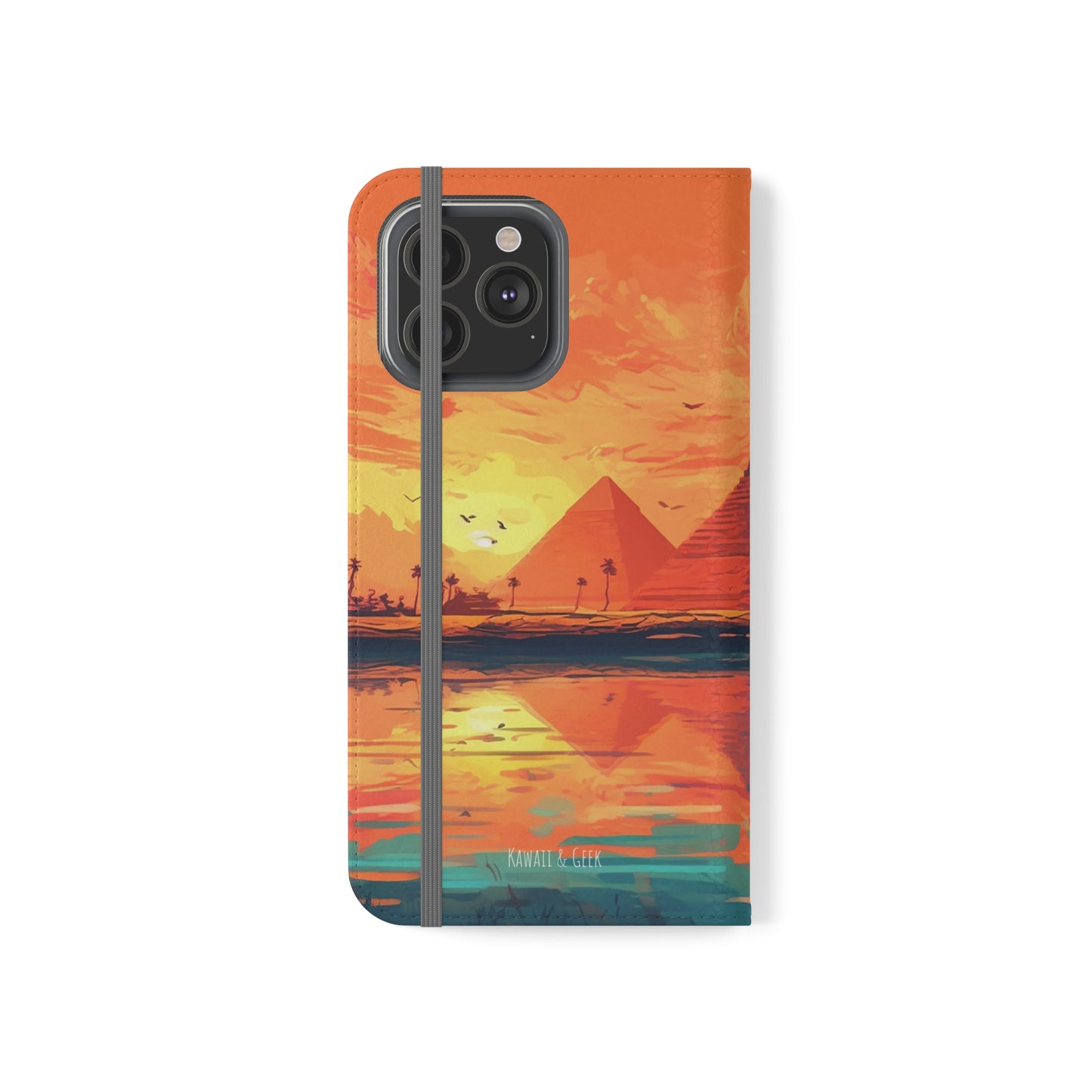 Egyptian Pyramid at Sunset Flip Phone Case - Carry the Mystique of Ancient Egypt with You