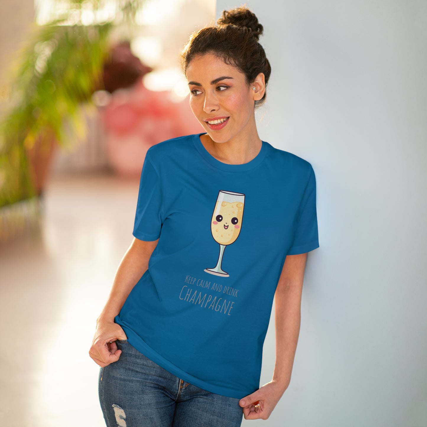 Keep Calm and Drink Champagne T-Shirt - Eco-Friendly Design