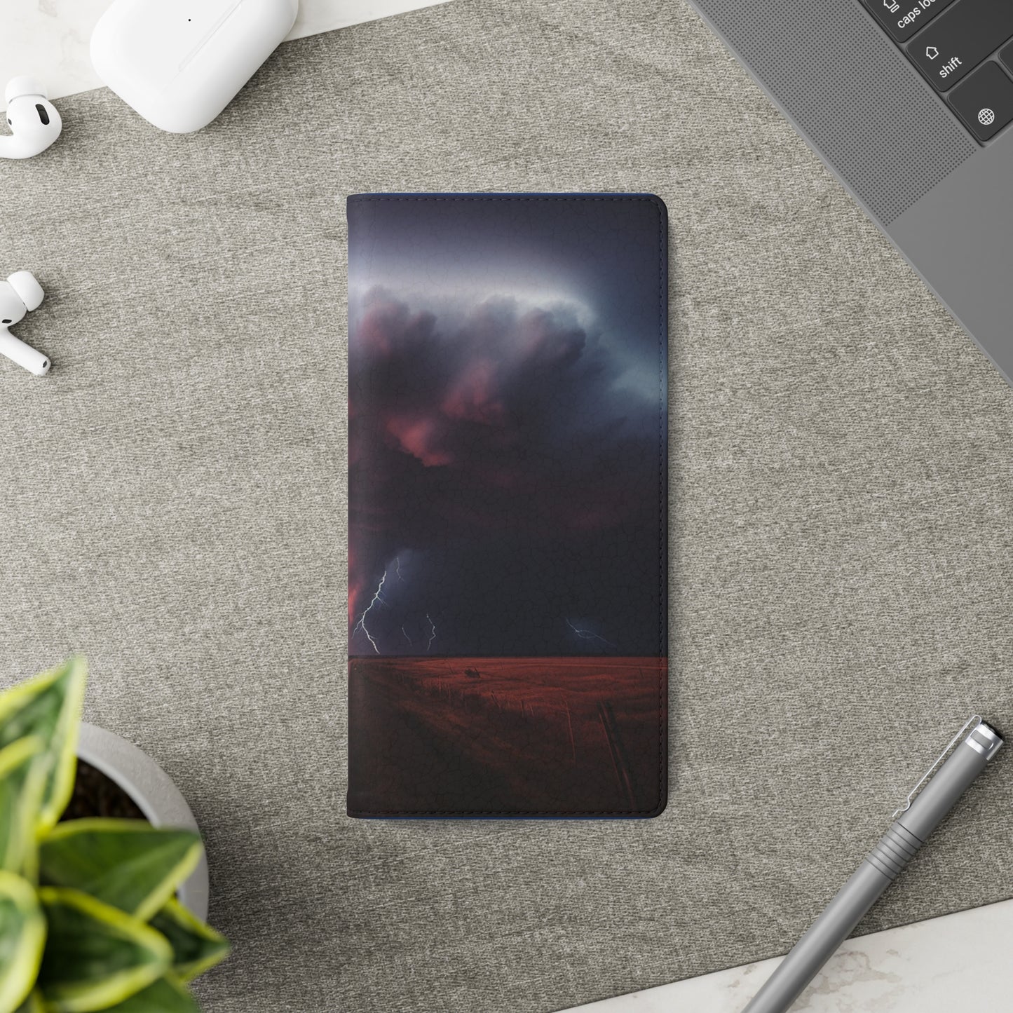 Super Cell Tornado Lightning Flip Phone Case