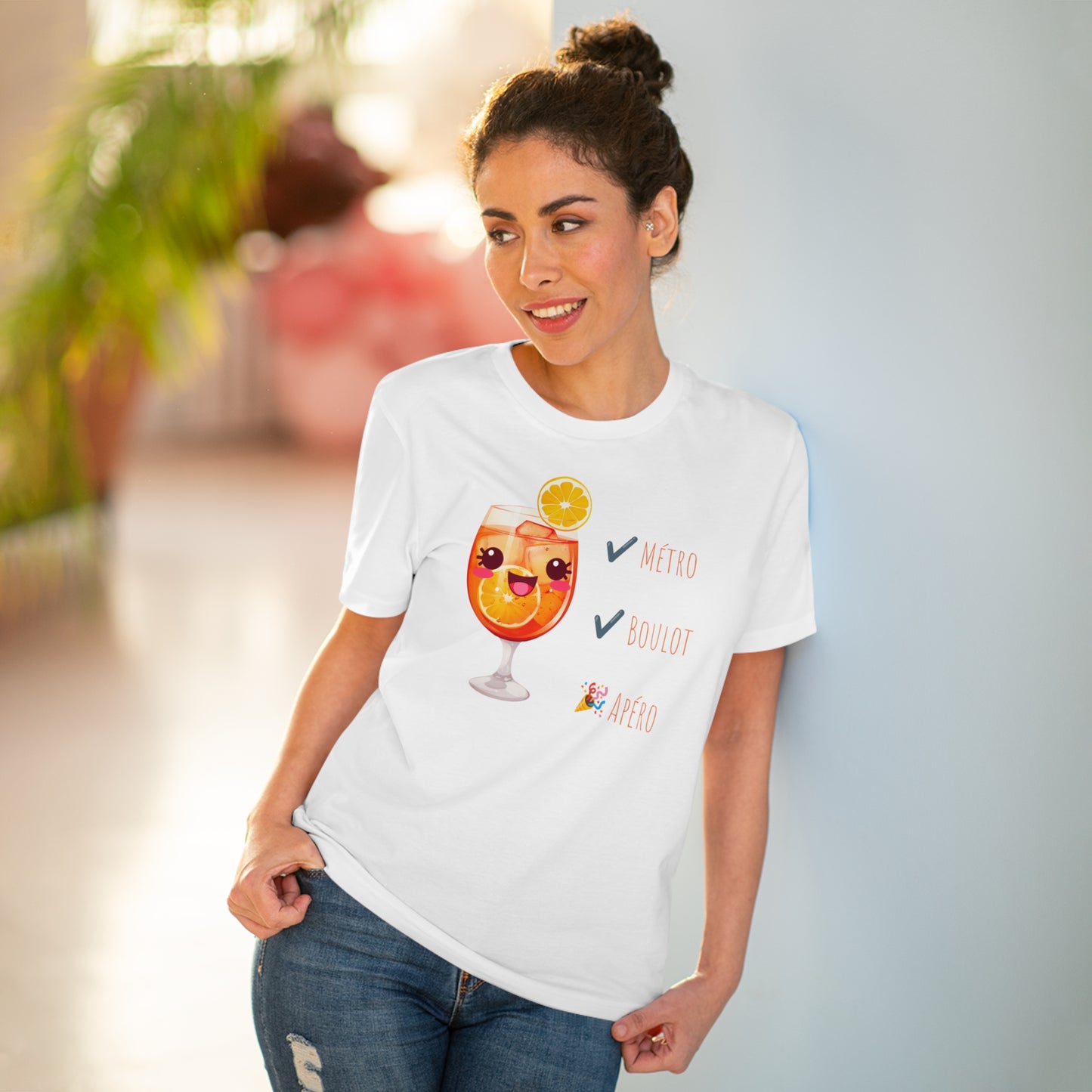 Cute Cocktail Glass T-shirt - Métro, Boulot, Apéro