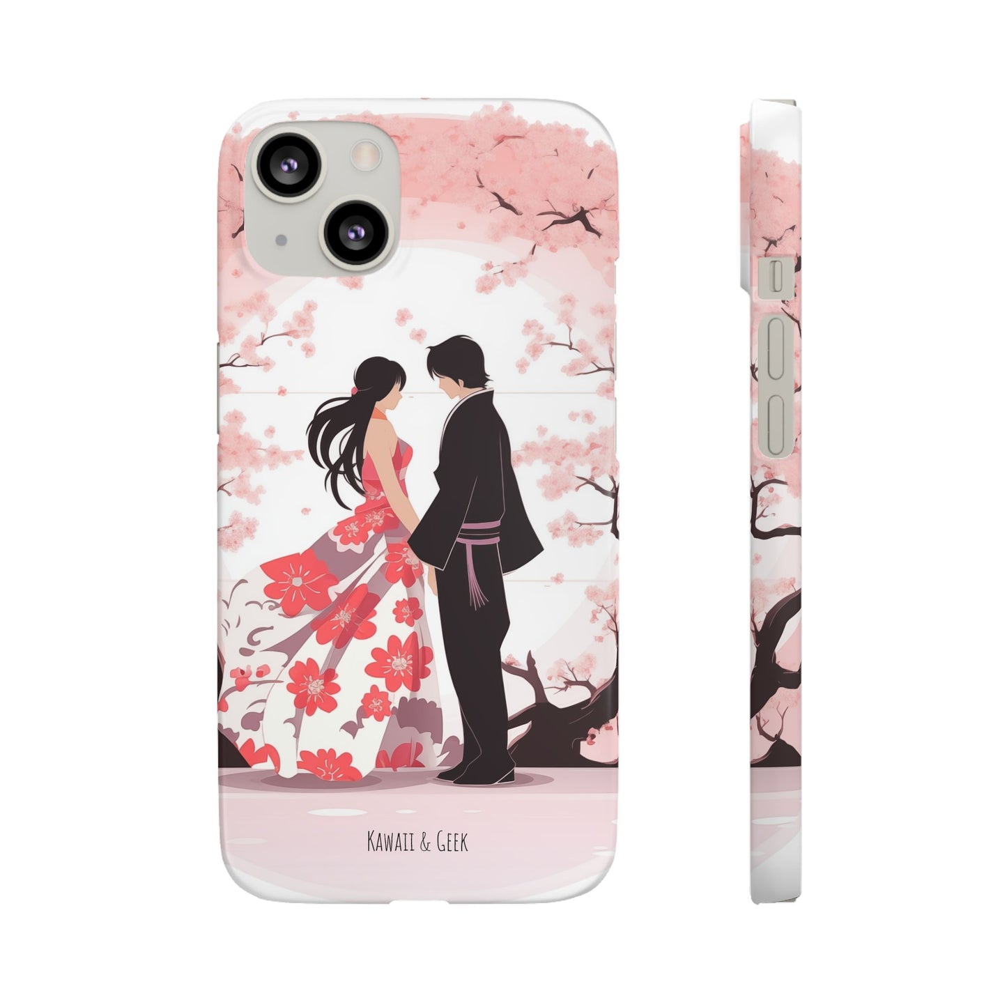 Japanese Blossom Love Premium Phone Case - Valentine's Cherry Tree Design