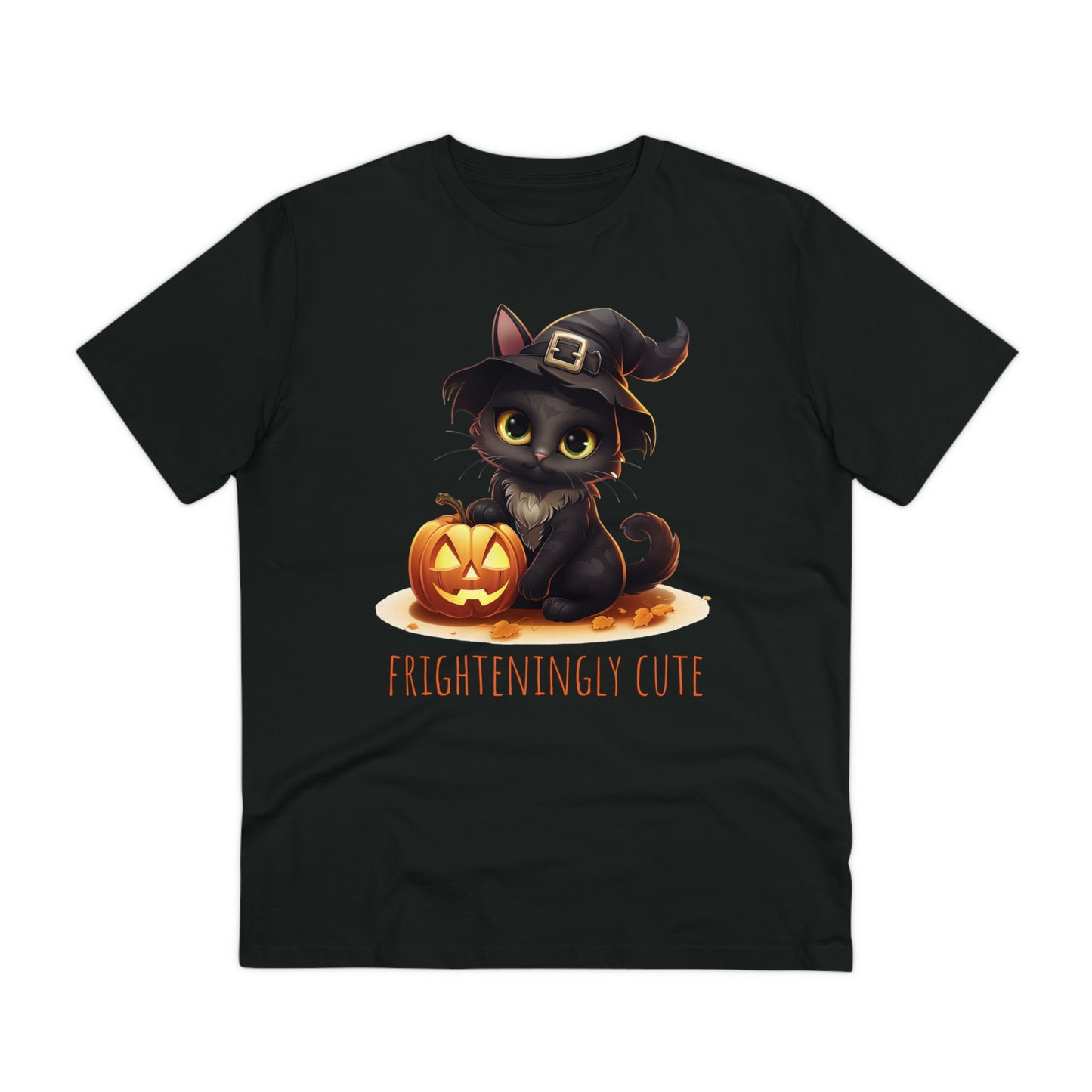 Frighteningly Cute: Halloween Black Cat Eco-Friendly T-shirt