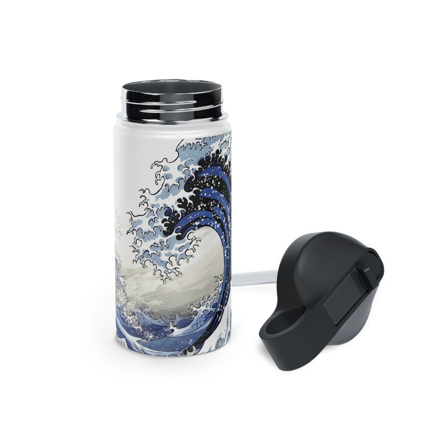 Waves inspired by Hokusai : Stainless Steel Artistic Bottle