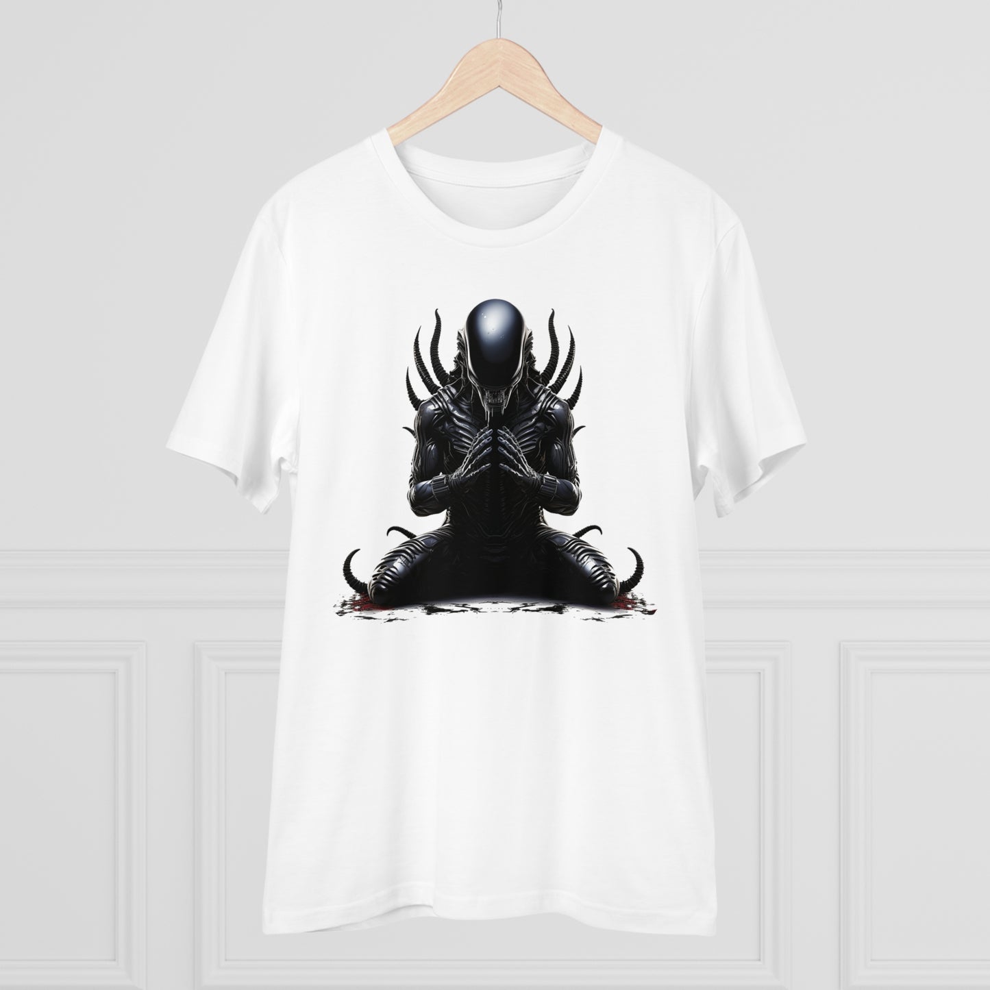 Eco-Friendly Zen Alien Xenomorph T-shirt - Embrace Galactic Serenity