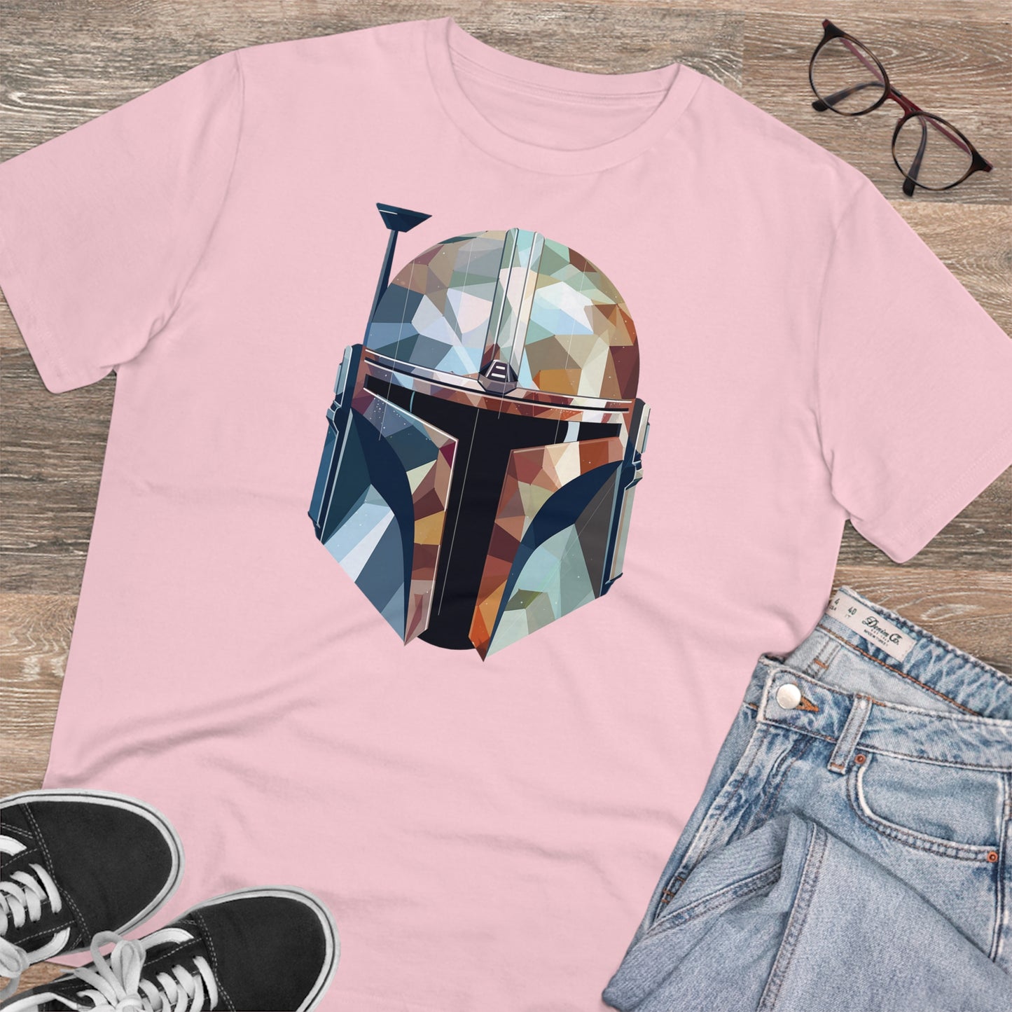 The Mandalorian Polygonal T-Shirt - Embrace Interstellar Adventure - Star Wars