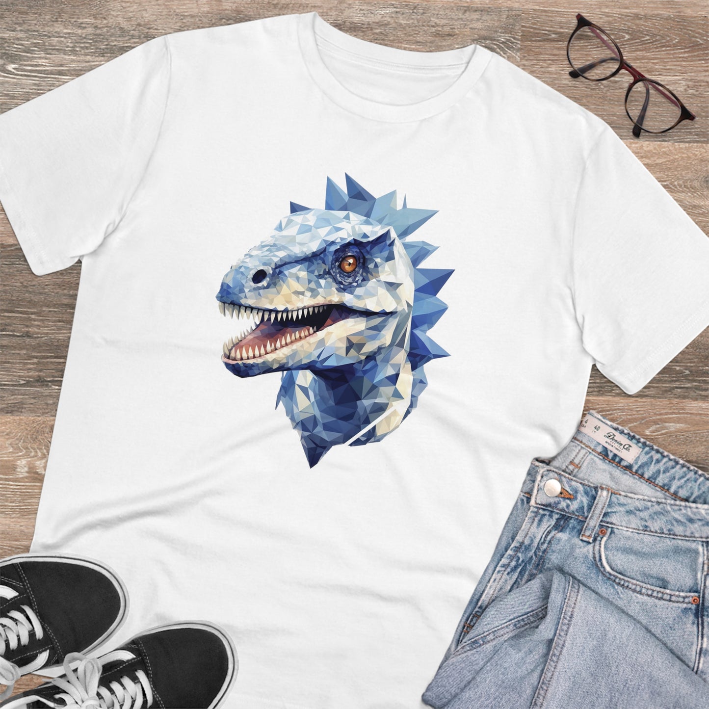 Velociraptor Polygonal T-Shirt - Embrace Fierce Jurassic Style