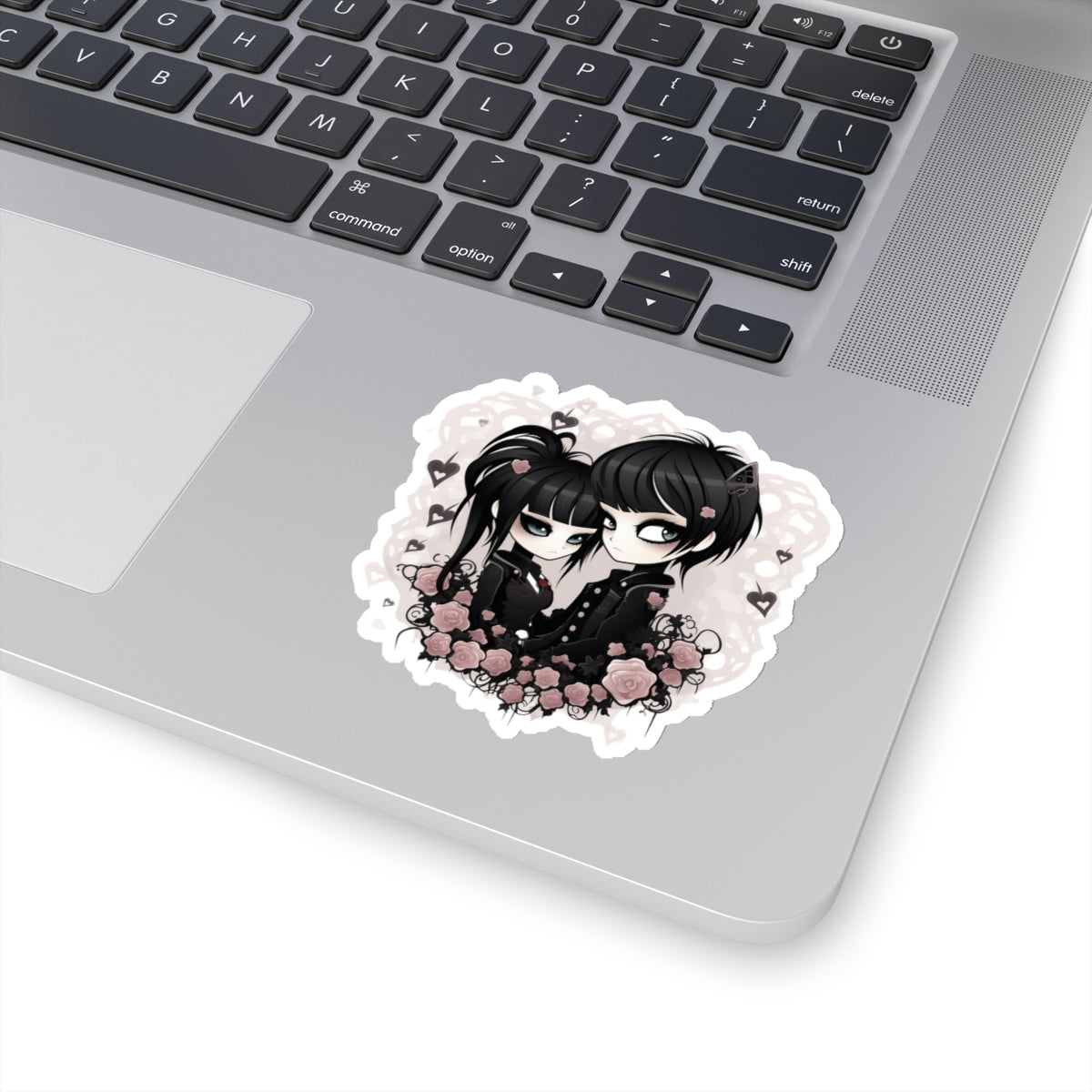 Gothic Couple Sticker - Cute Black Eyes - Valentine's Day