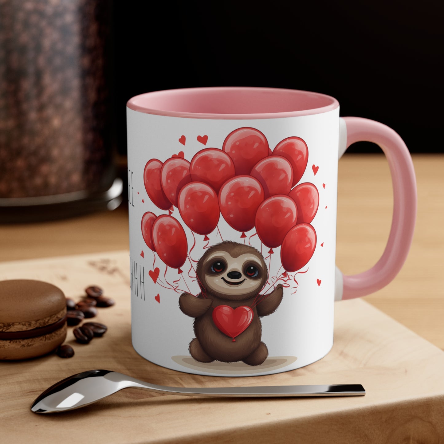 Sloth Love Balloon Mug - 11oz Bicolor 'Slow Love' Cup Valentine's Special