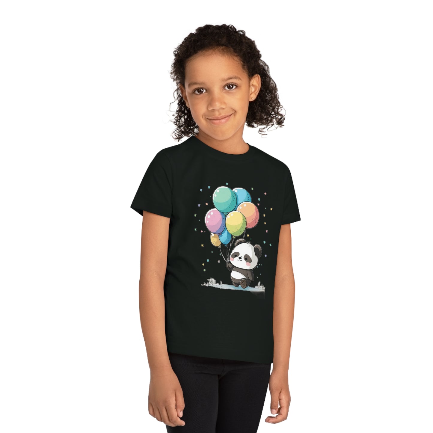 Panda with Balloons Kids Eco-Friendly T-Shirt - Adorable Style for Little Nature Lovers