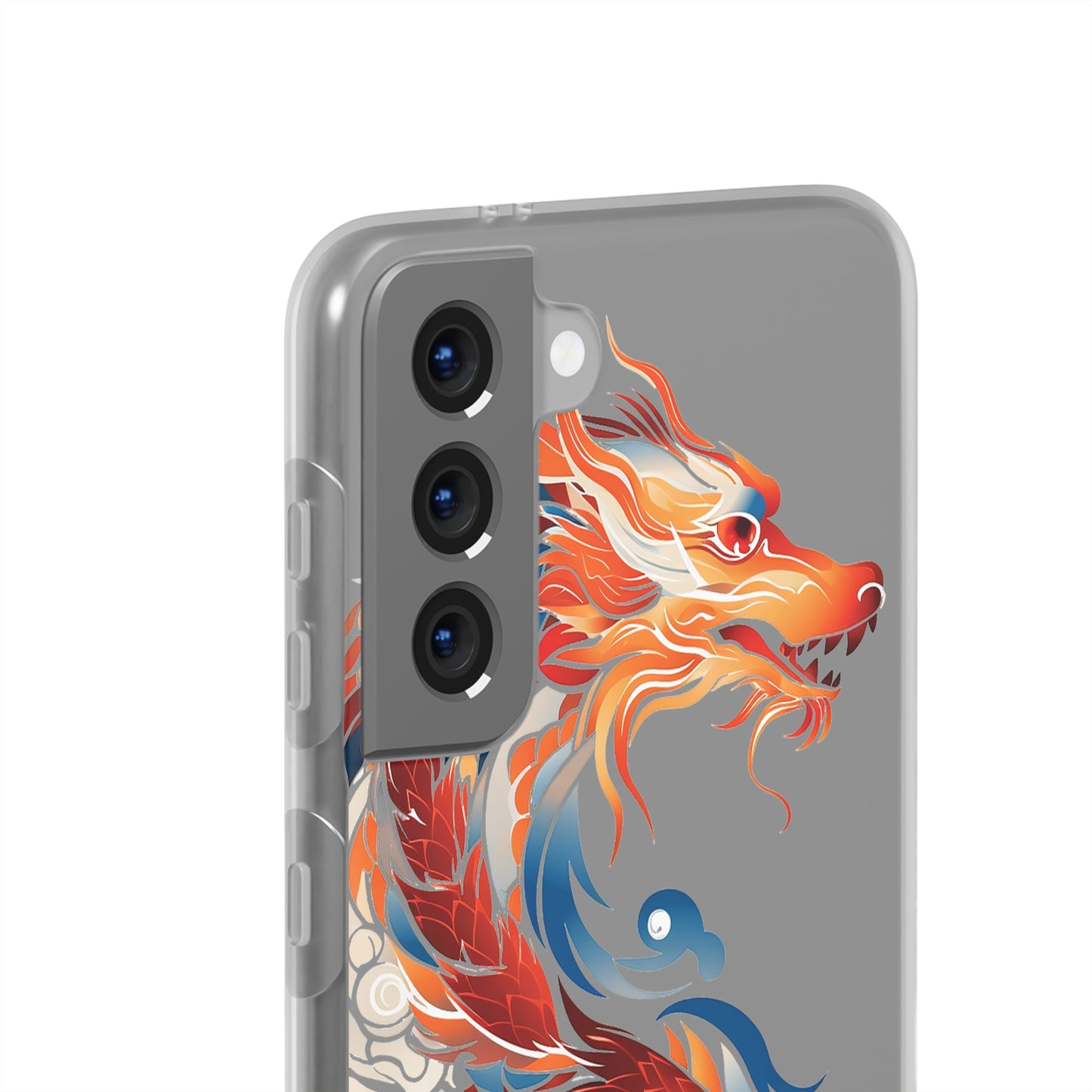 Elegant Chinese Ink Dragon Flexi Transparent Phone Case