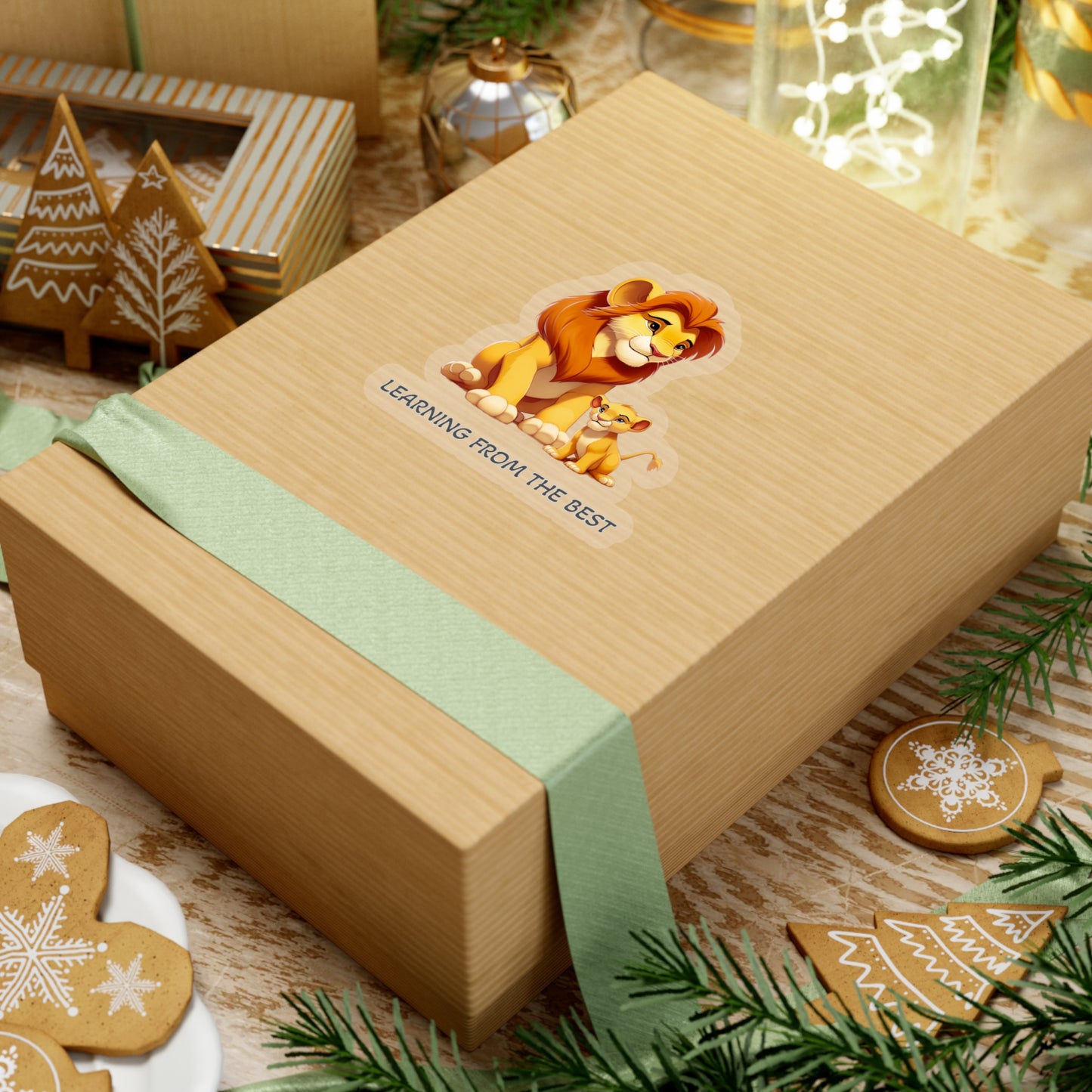 Learning from the Best - Father's Day Sticker - Celebrate the Bond with Cute Mufasa and Simba