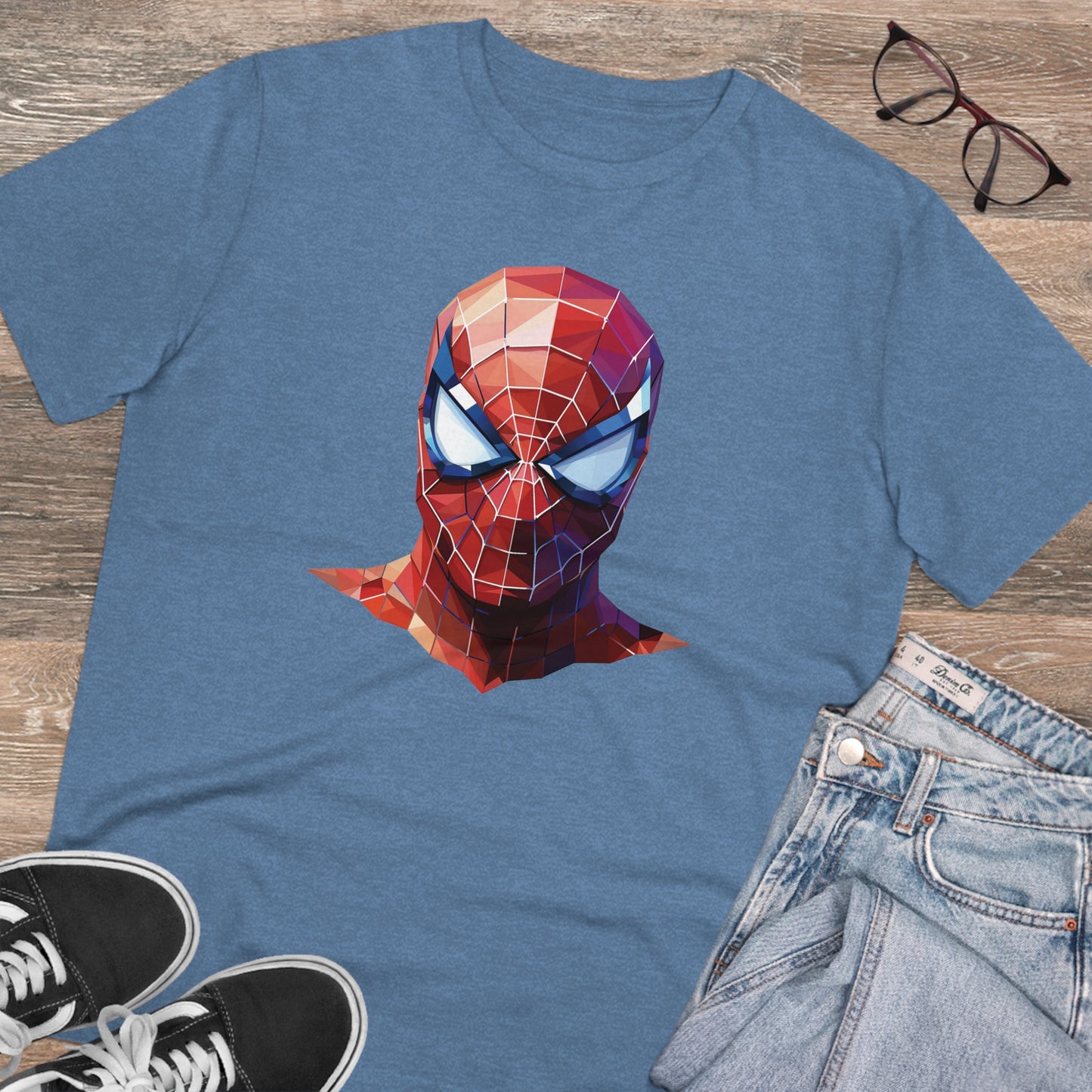 Spider-Man Polygonal Geometric T-Shirt - Swing into Stylish Adventure