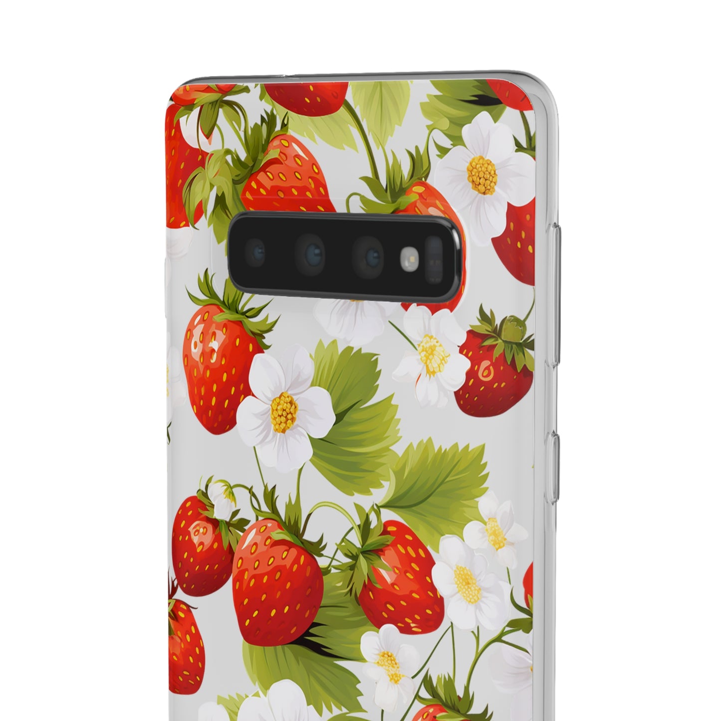 Strawberries & Florals Flexi and Transparent Phone Case