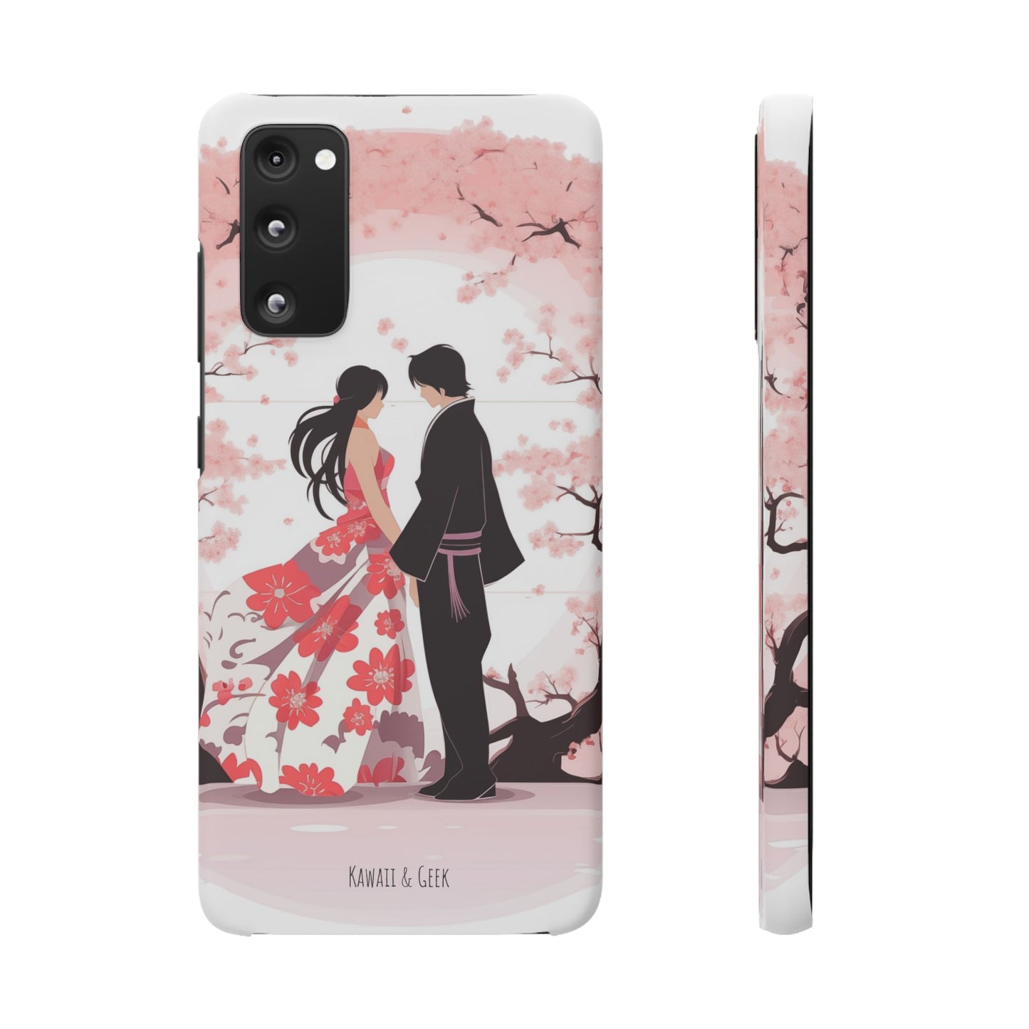Japanese Blossom Love Premium Phone Case - Valentine's Cherry Tree Design