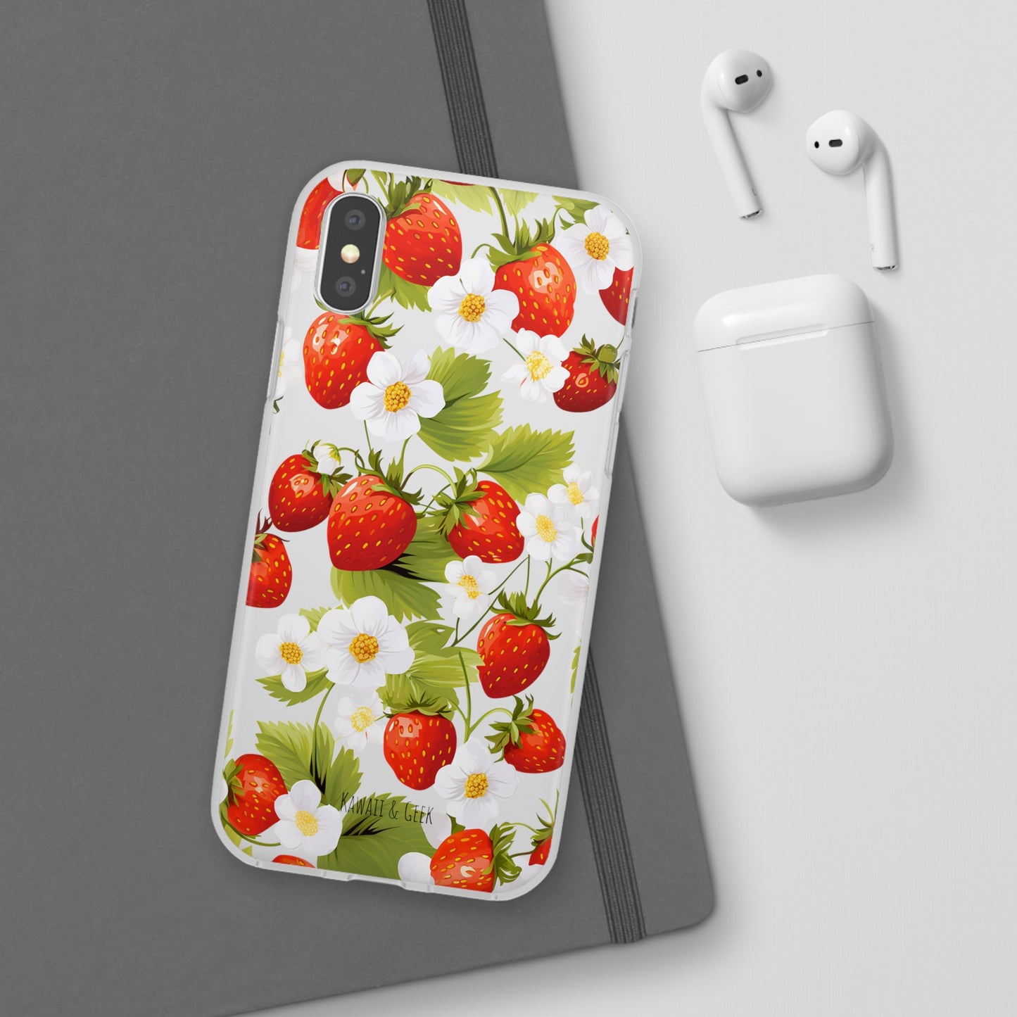 Strawberries & Florals Flexi and Transparent Phone Case