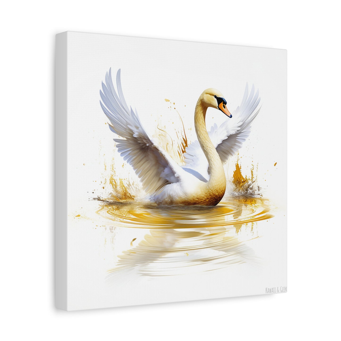 Majestic White Swan Watercolor Canva - Capture the Elegance of Nature in Art