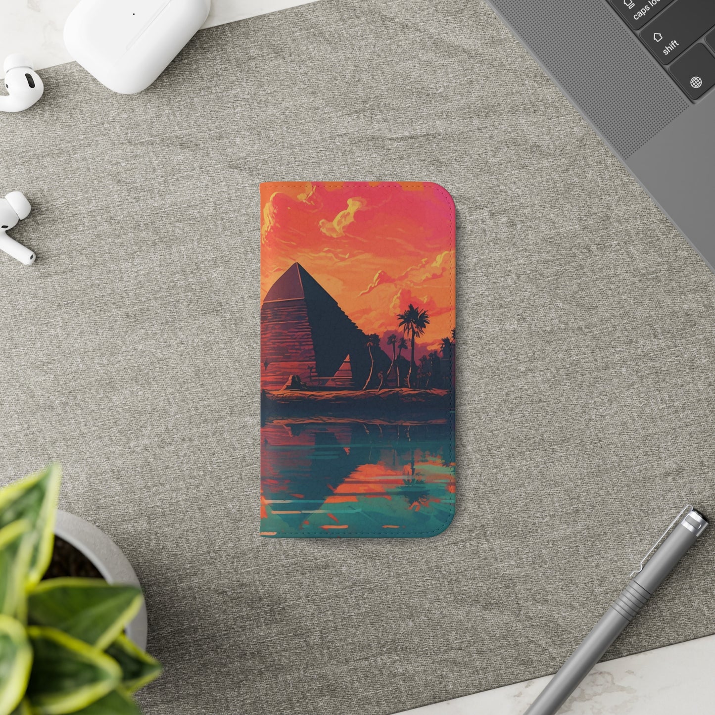 Egyptian Pyramid at Sunset Flip Phone Case - Carry the Mystique of Ancient Egypt with You