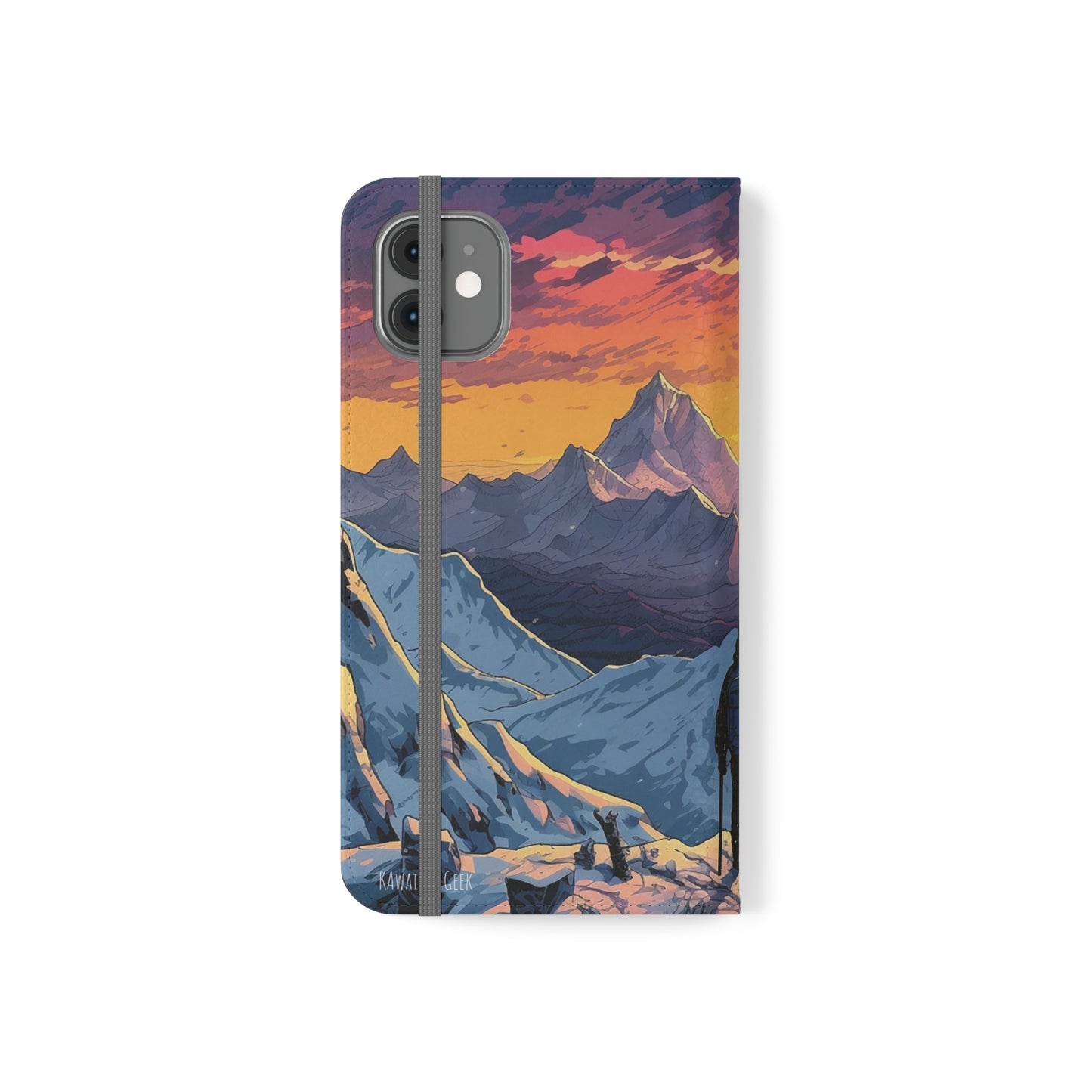 Snowy Mountain Landscape Sunset Flip Phone Case - Embrace the Beauty of Nature on Your Device