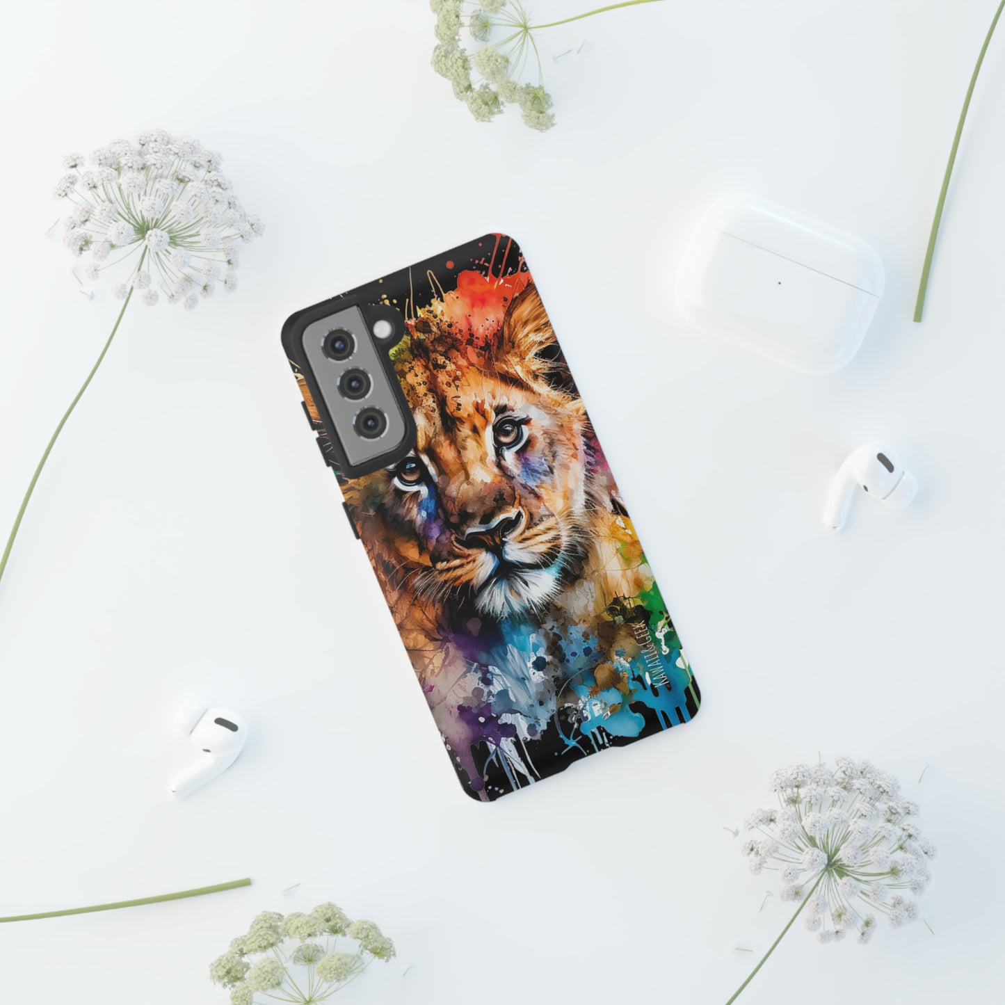 Watercolor Lion Cub Tough Phone Case - iPhone 15 compatible