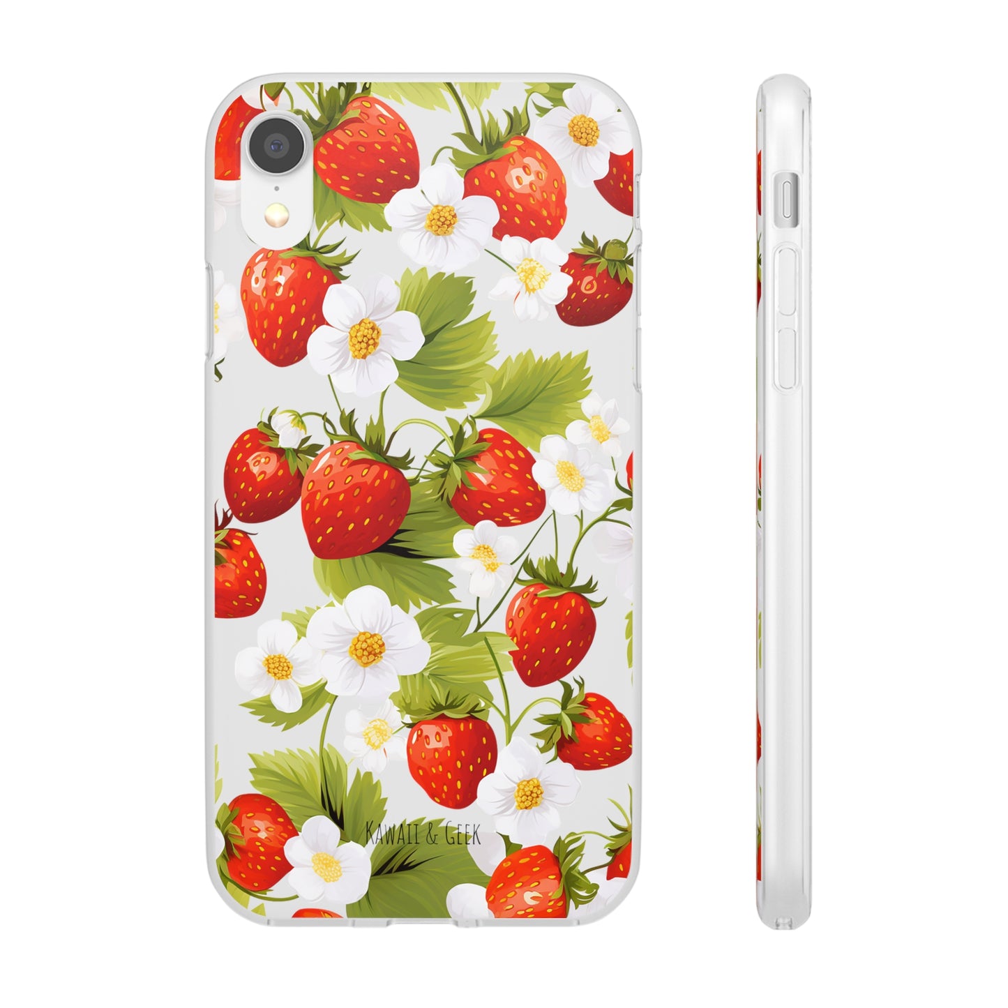 Strawberries & Florals Flexi and Transparent Phone Case