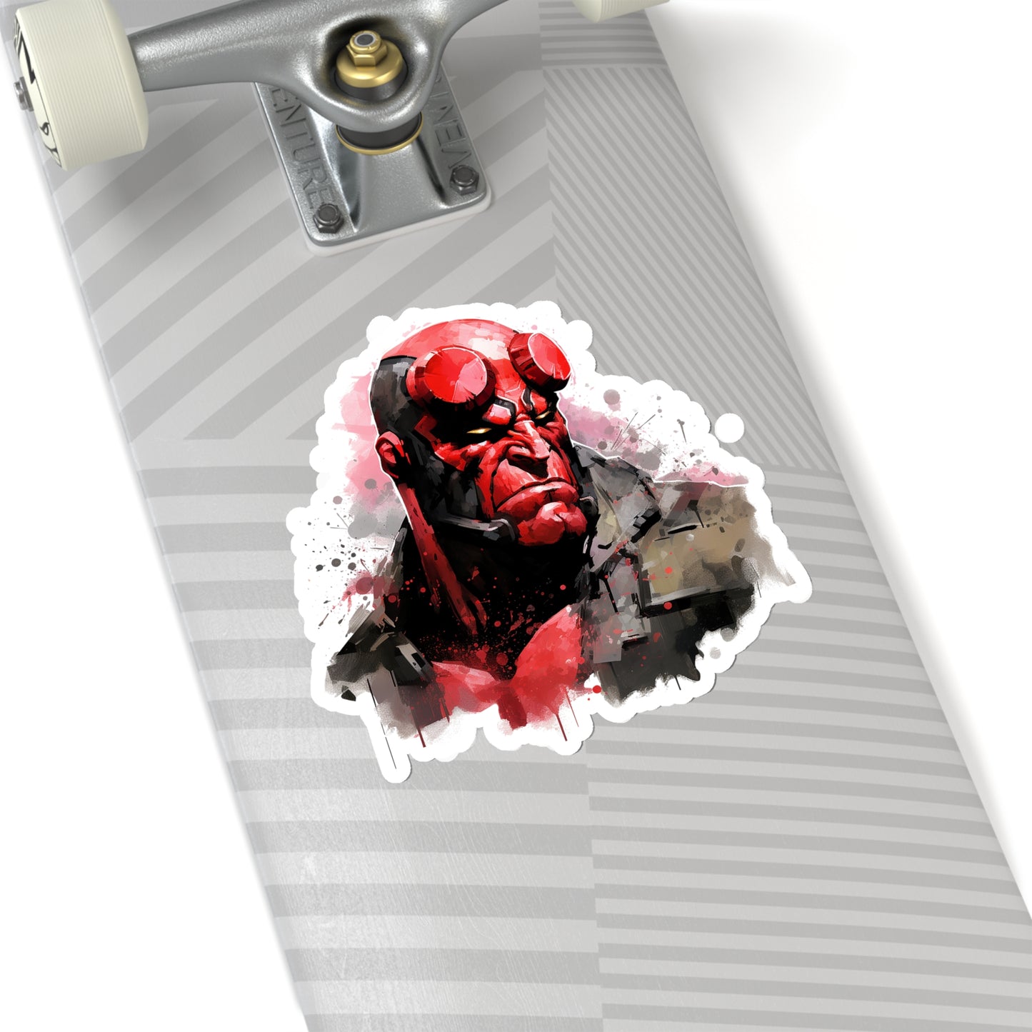 Watercolor Hellboy Sticker - Premium Halloween Sticker