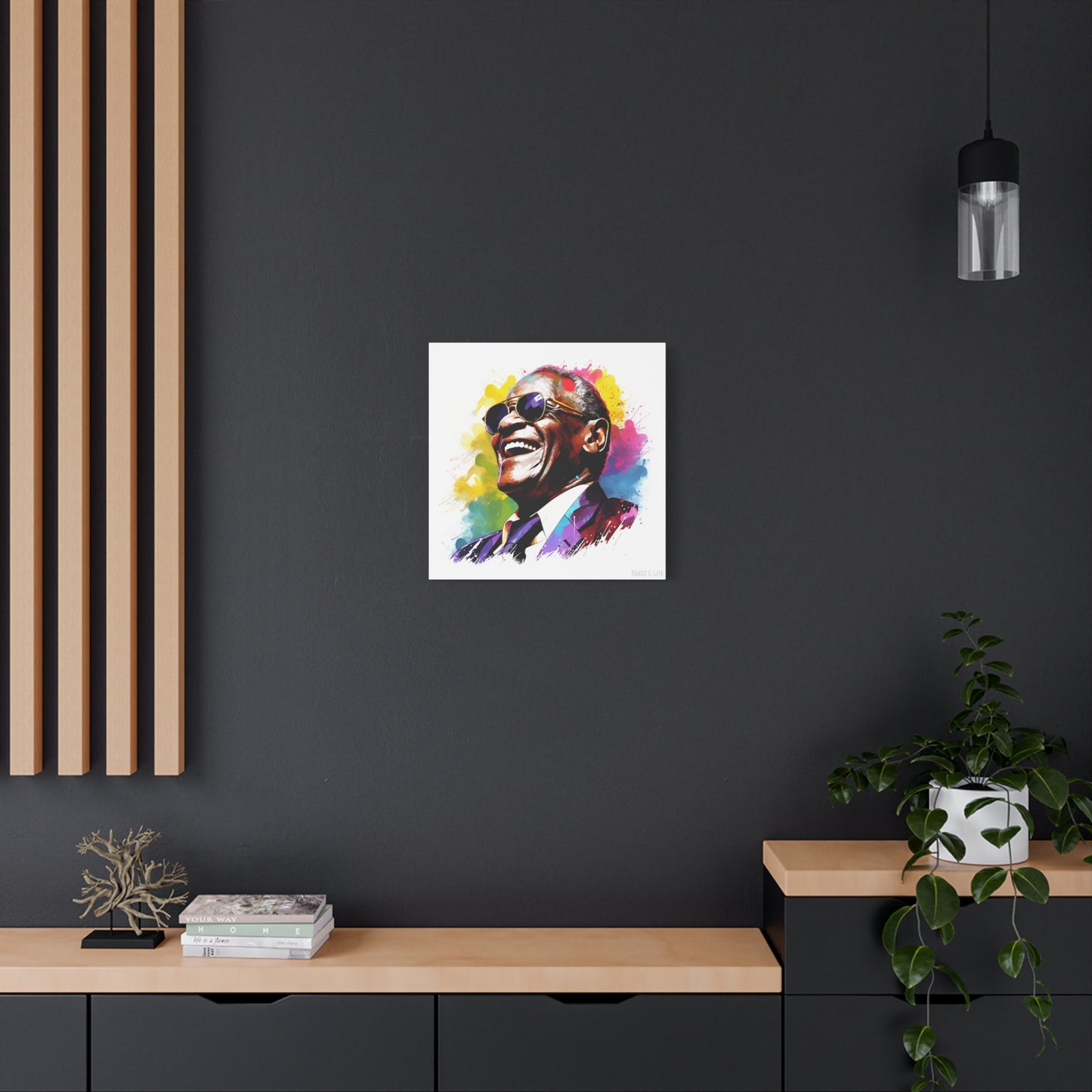 Ray Charles Watercolor Tribute : Timeless Cotton Canva