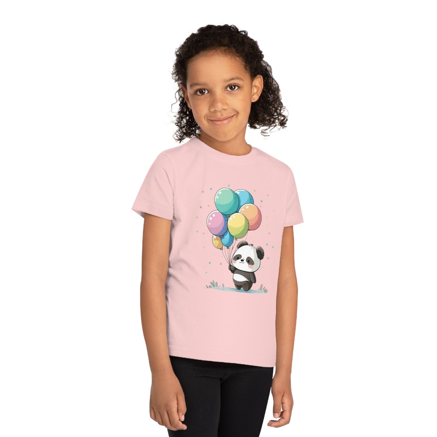 Panda with Balloons Kids Eco-Friendly T-Shirt - Adorable Style for Little Nature Lovers