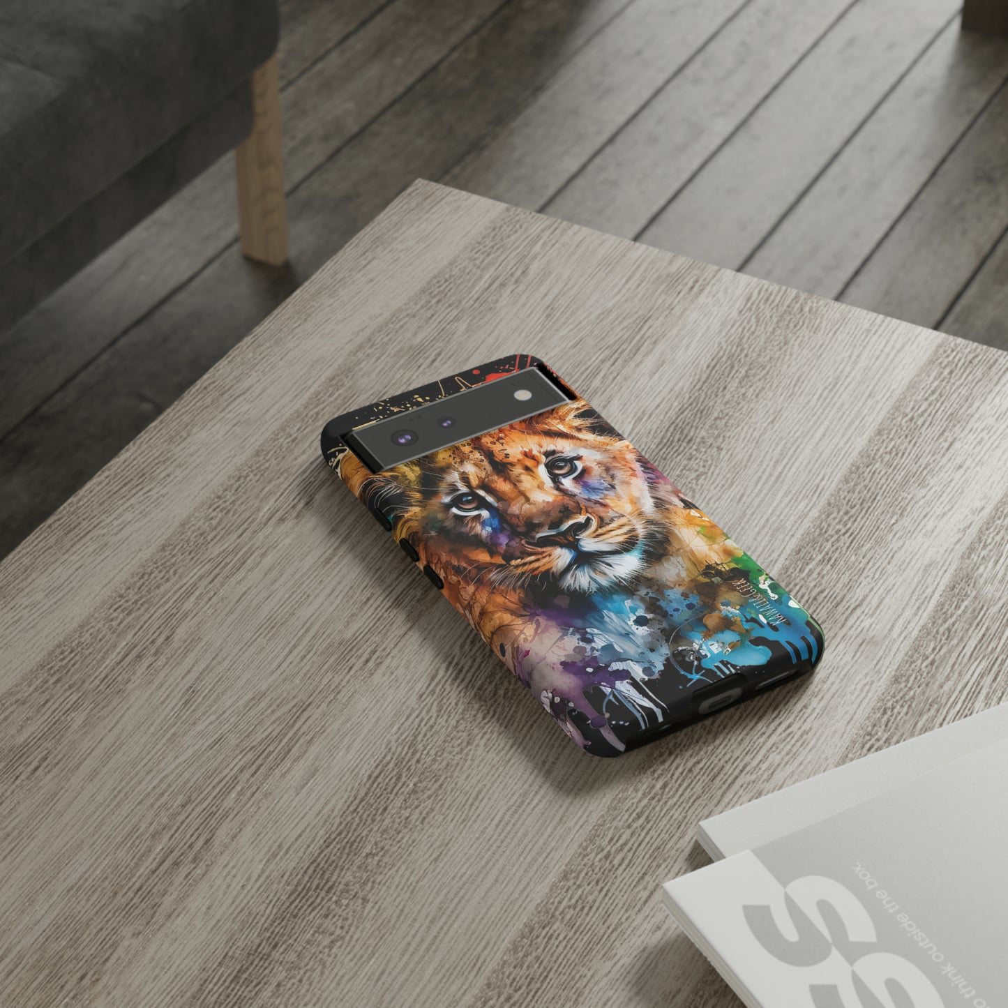 Watercolor Lion Cub Tough Phone Case - iPhone 15 compatible