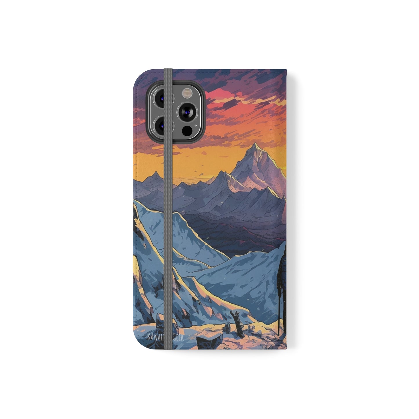Snowy Mountain Landscape Sunset Flip Phone Case - Embrace the Beauty of Nature on Your Device