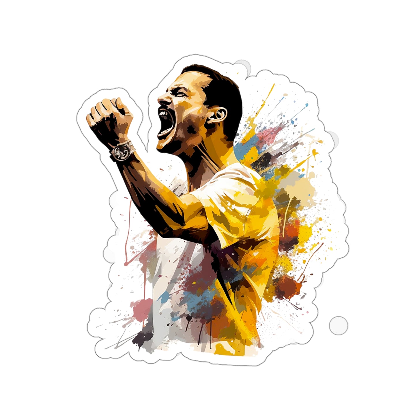 Freddie Mercury Watercolor Tribute Sticker