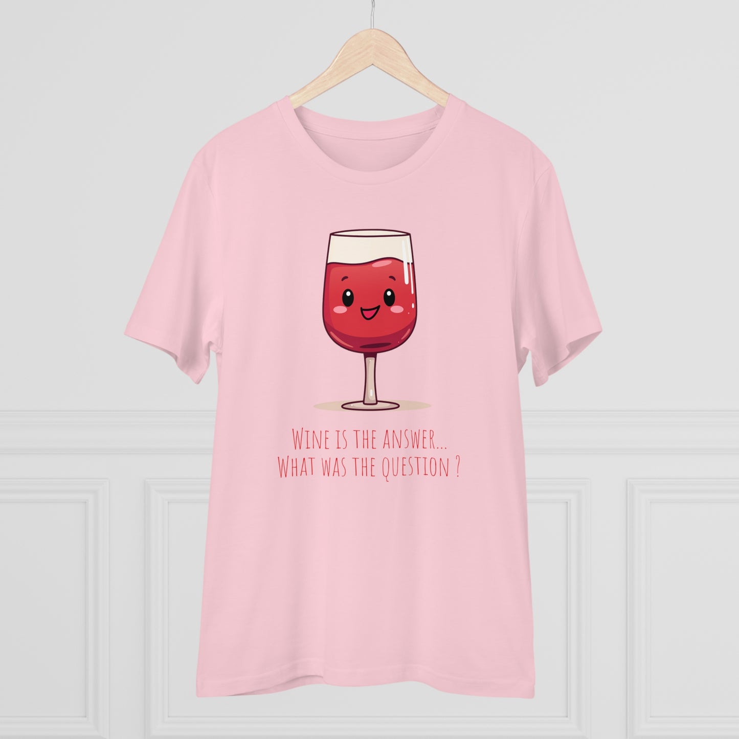 Eco-Friendly 'Wine is the Answer' T-Shirt - Cute Red Wine Design, Unisex