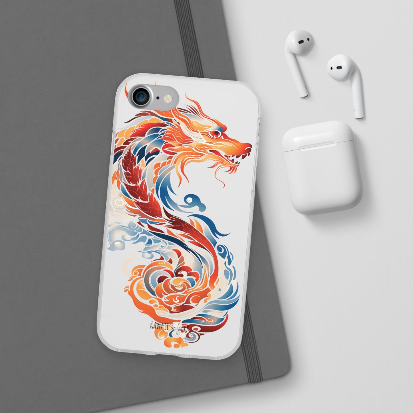 Elegant Chinese Ink Dragon Flexi Transparent Phone Case