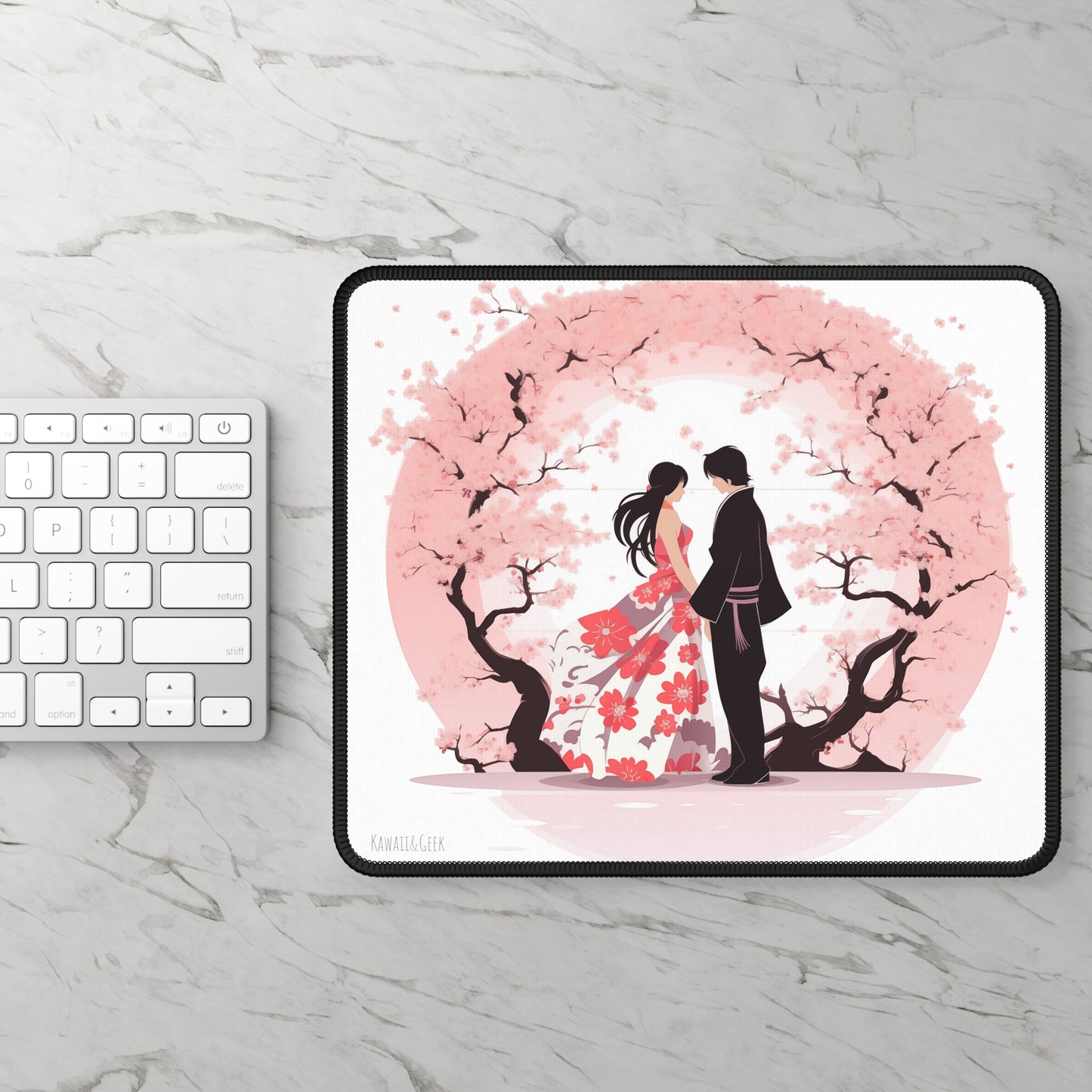 Cherry Blossom Lovers Gaming Pad - Japanese Romance Design
