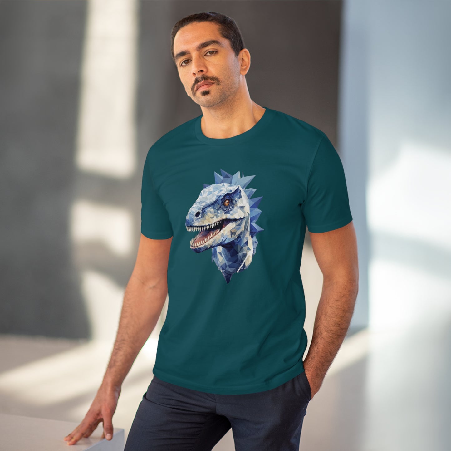 Velociraptor Polygonal T-Shirt - Embrace Fierce Jurassic Style