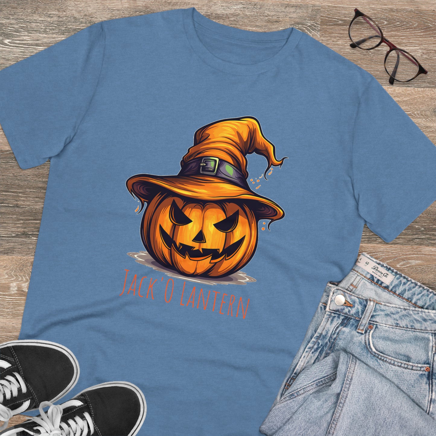 Eco-friendly Jack O Lantern Tee: Funny Pumpkin Halloween Sorcerer Edition