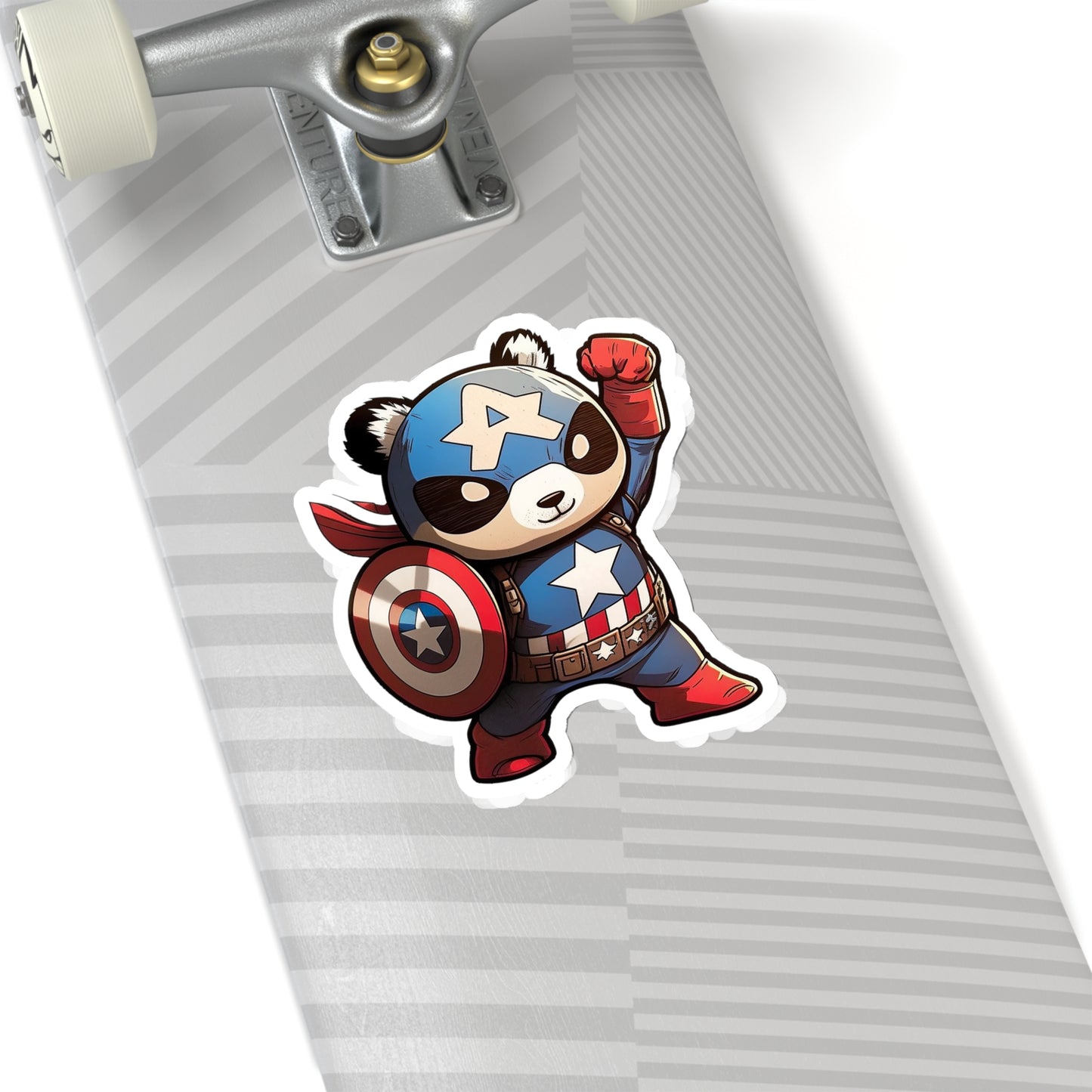 Heroic Captain America Panda Sticker - Ready to Defend Its Friends