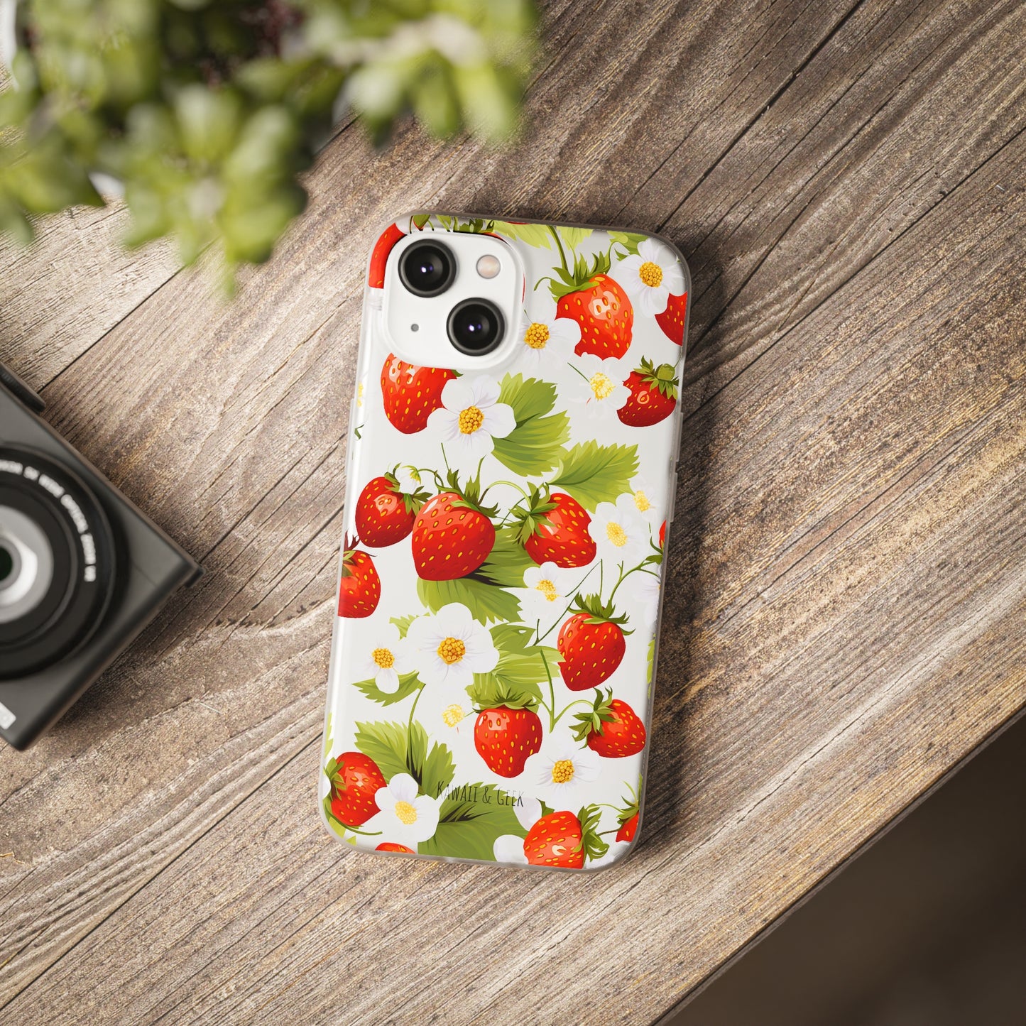 Strawberries & Florals Flexi and Transparent Phone Case