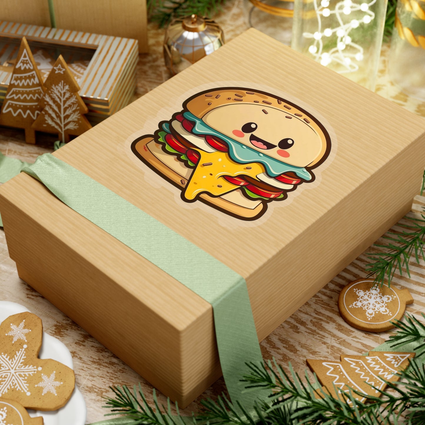 Kawaii Cheeseburger Sticker - Add Some Cute and Playful Style to Your Tech