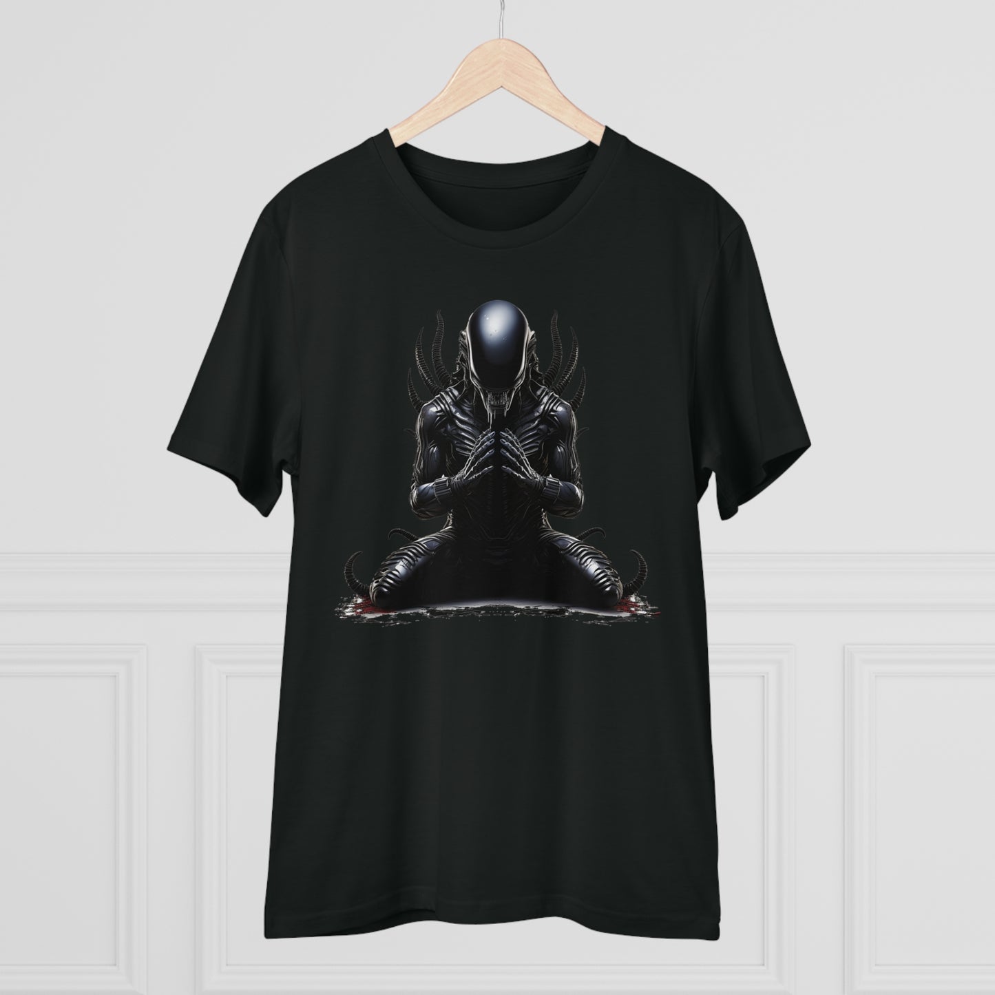 Eco-Friendly Zen Alien Xenomorph T-shirt - Embrace Galactic Serenity