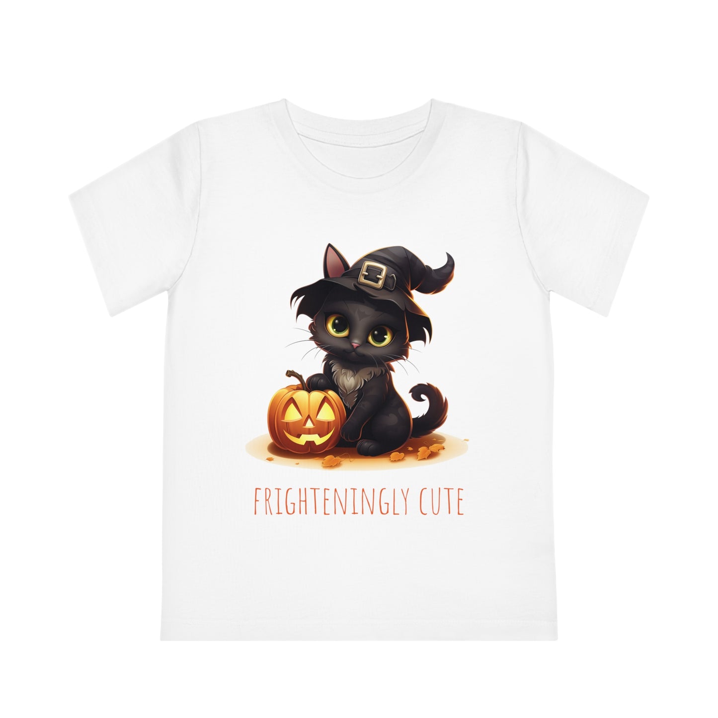 Frighteningly Cute: Halloween Black Cat Eco-Friendly Kids T-shirt