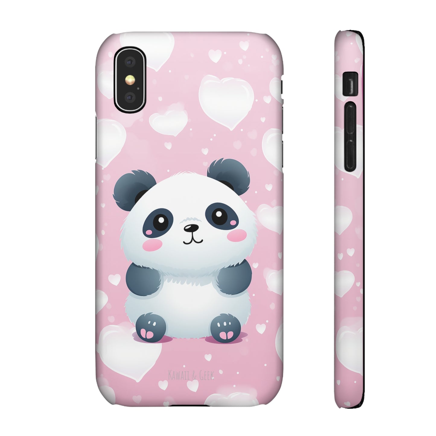 Cute Panda & Hearts Premium Phone Case