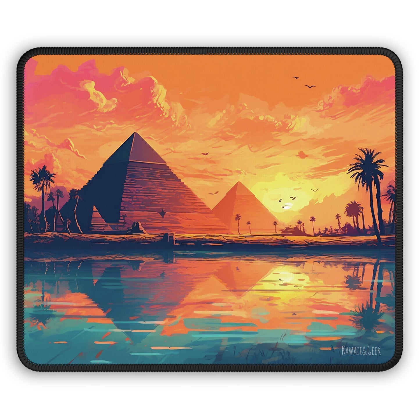 Egypt Gaming Mouse Pad : Journey to Ancient Egypt with Pyramids and Nile River