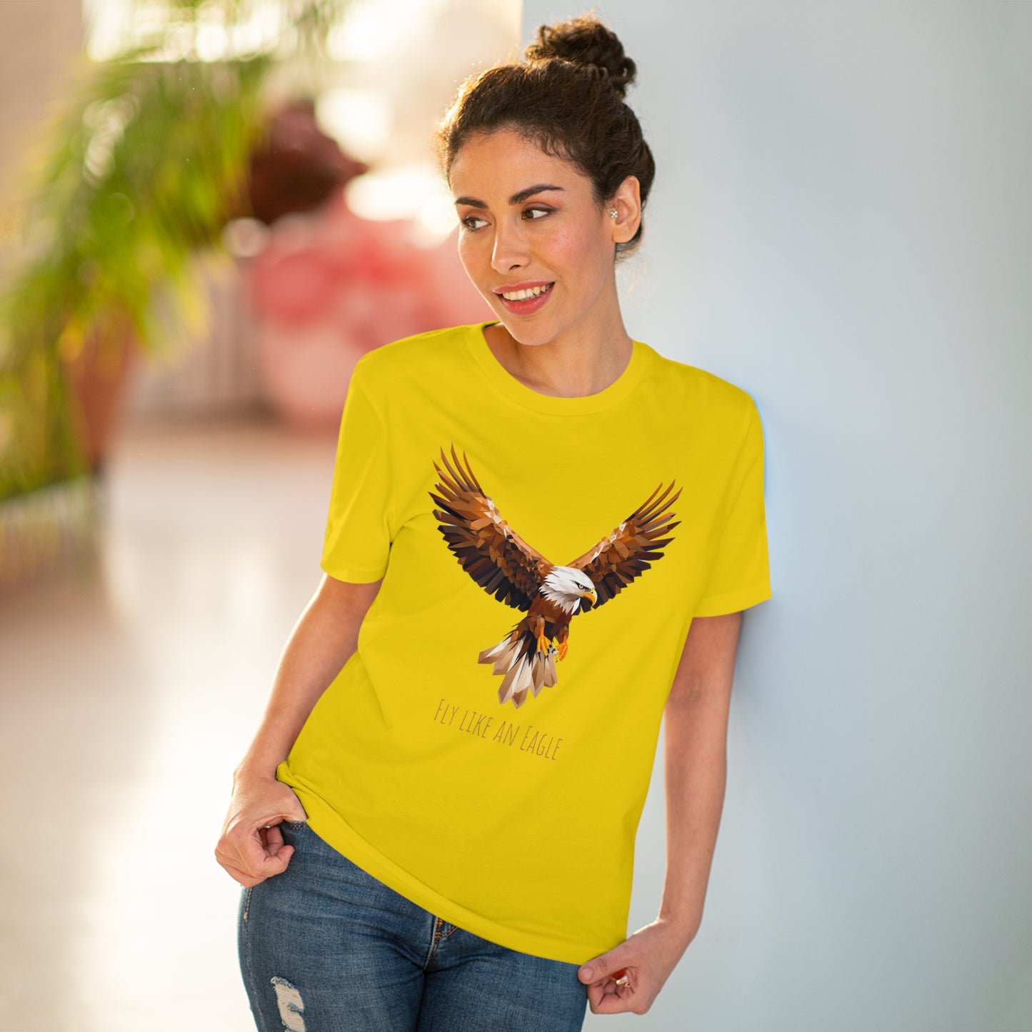 Eco-Friendly Geometric Eagle T-Shirt: "Fly Like An Eagle"