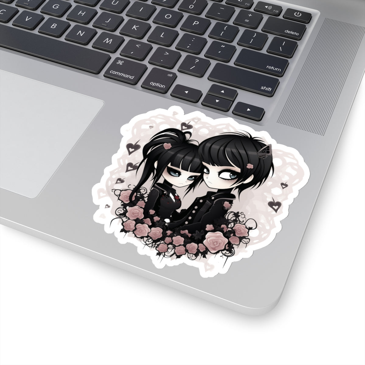 Gothic Couple Sticker - Cute Black Eyes - Valentine's Day