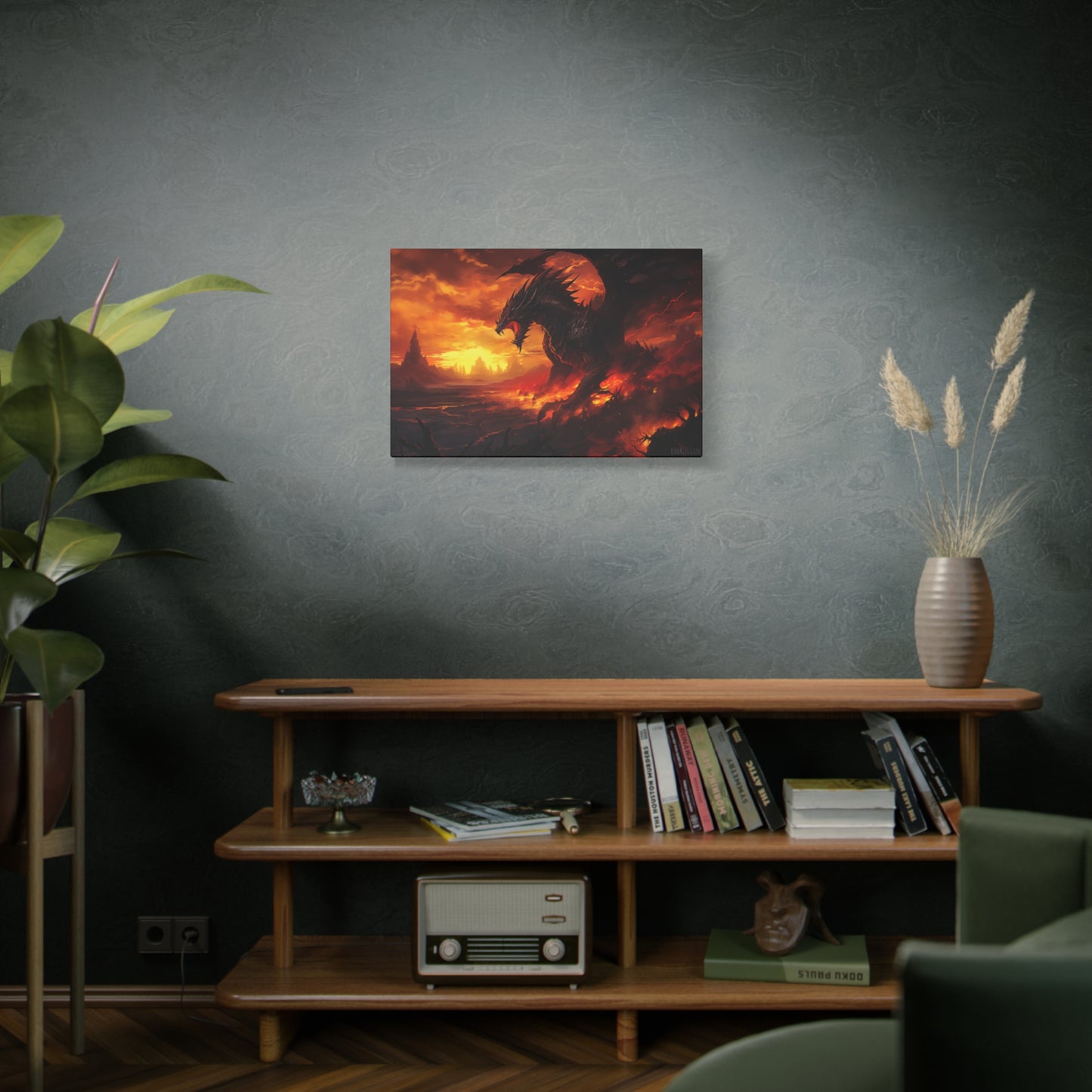 Unleash the Mighty: Gigantic Fire Dragon Canvas
